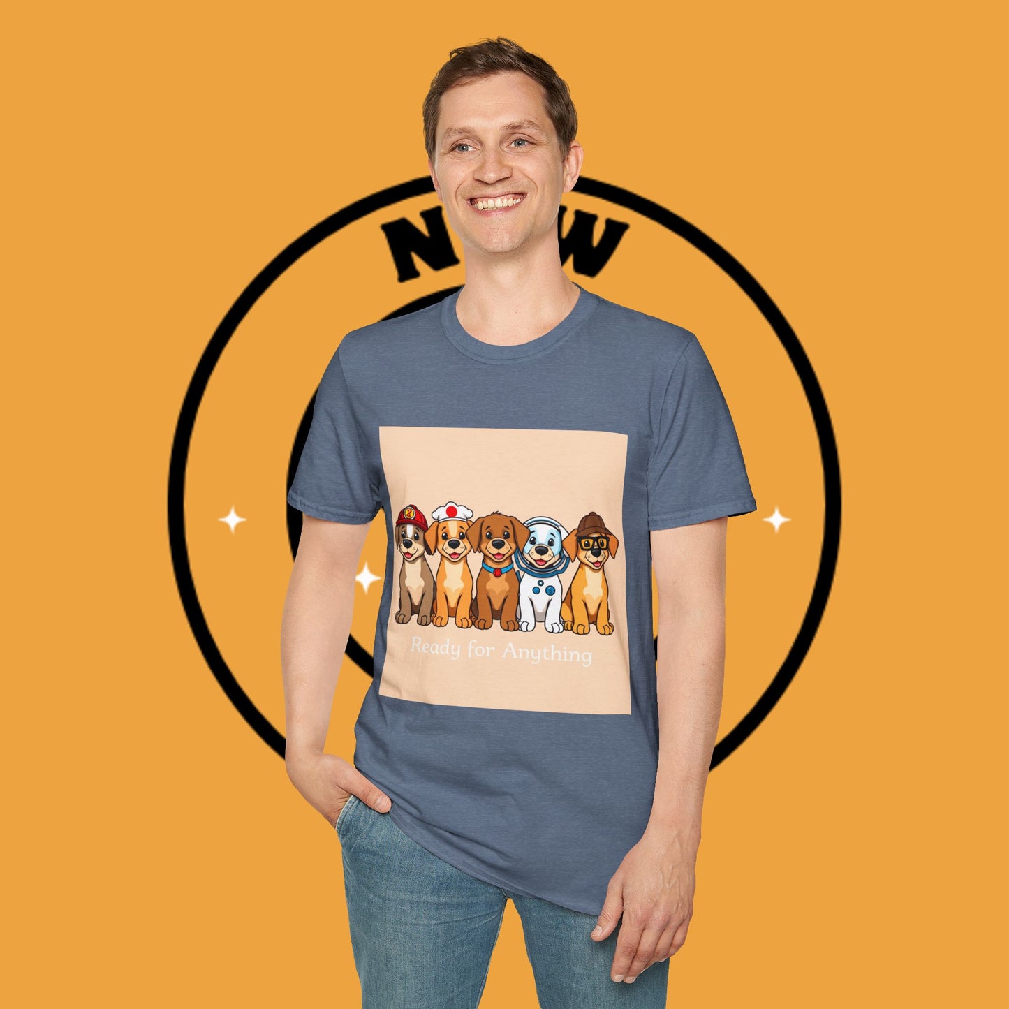 Puppy Professionals ๐พ | Ready for Anything T-Shirt for Career - Curious Canine Lovers - Unisex T-Shirt Design