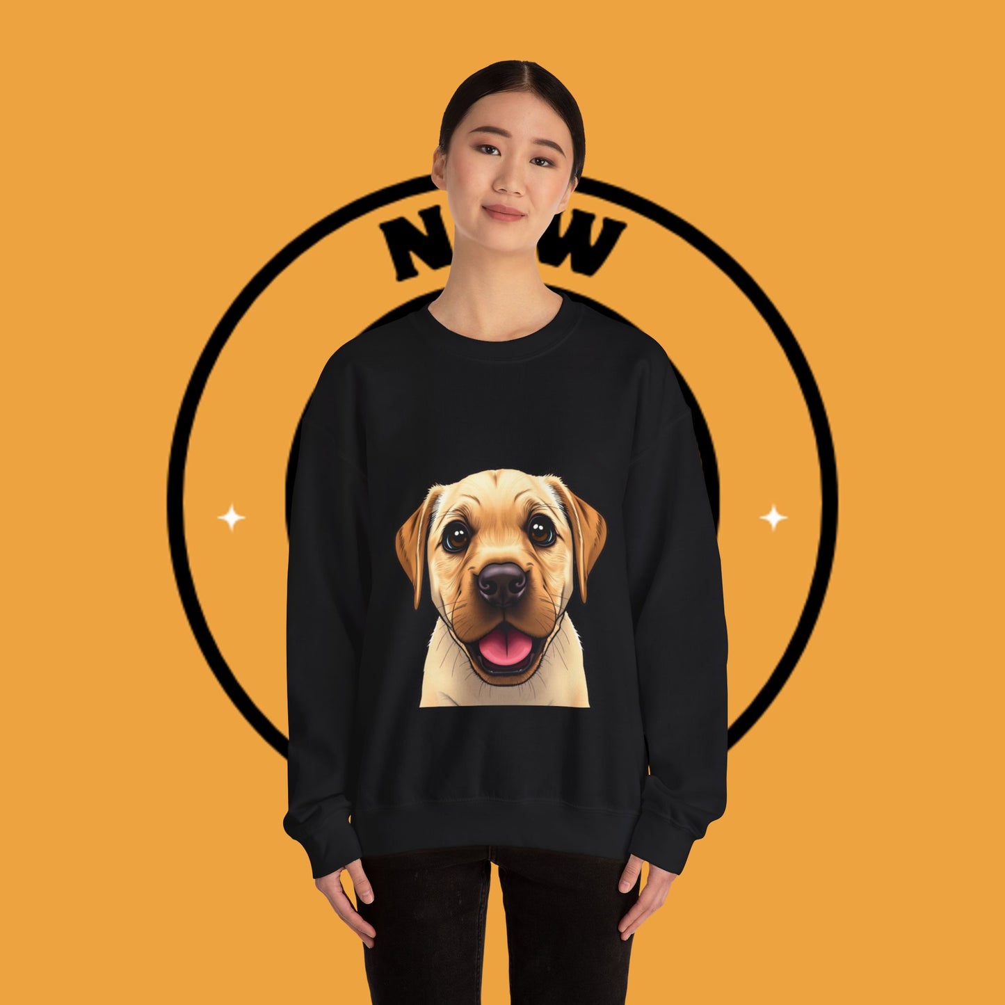 Labrador Puppy Crewneck Sweatshirt - Cartoon Dog Digital Art