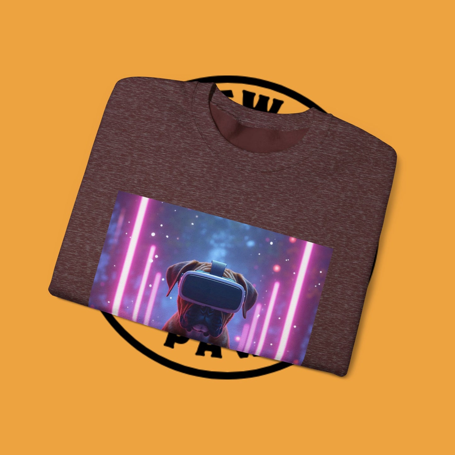 VR Gaming Boxer Dog Crewneck Sweatshirt | Funny Gamer Gift | Virtual Reality Puppy Design