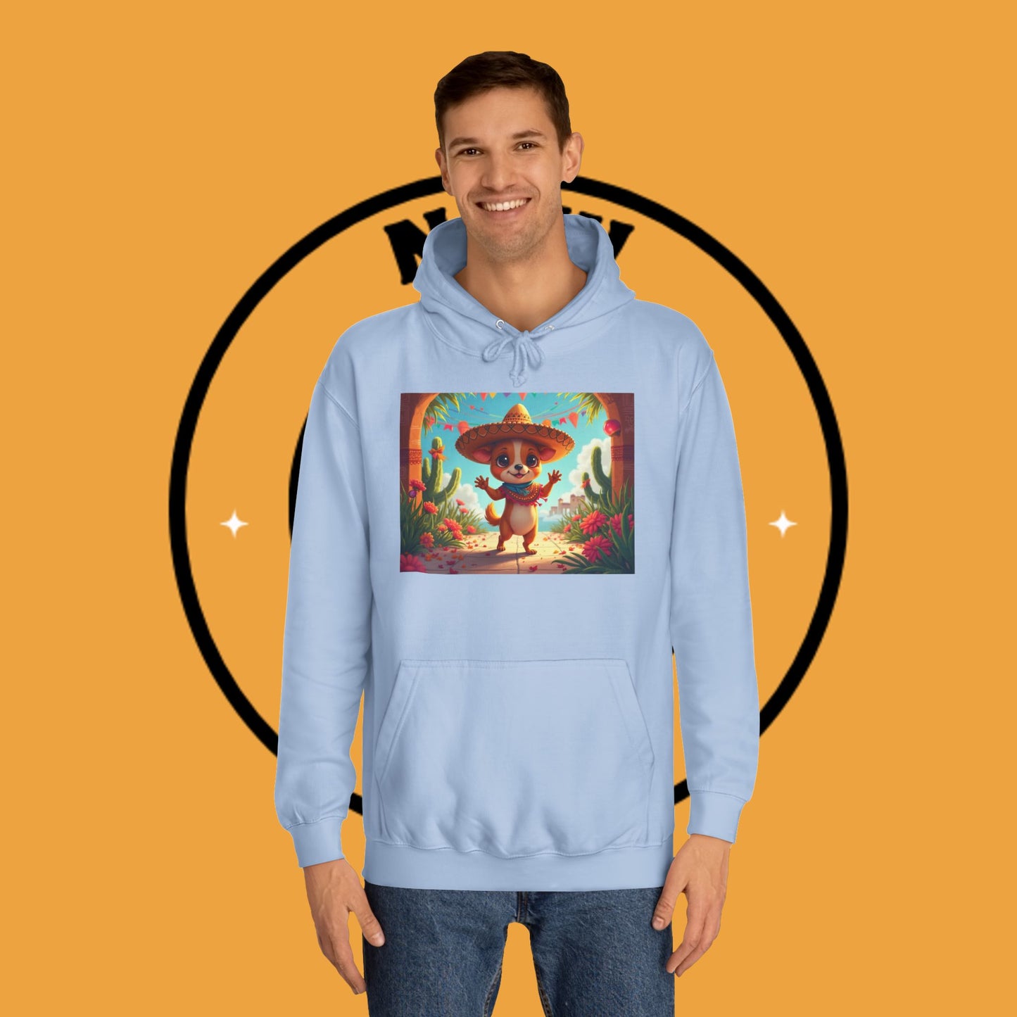 "Mexican Sombrero Chihuahua Hoodie | Fiesta Dog Celebration Wear | Authentic México Desert Art | Cinco de Mayo Gift"