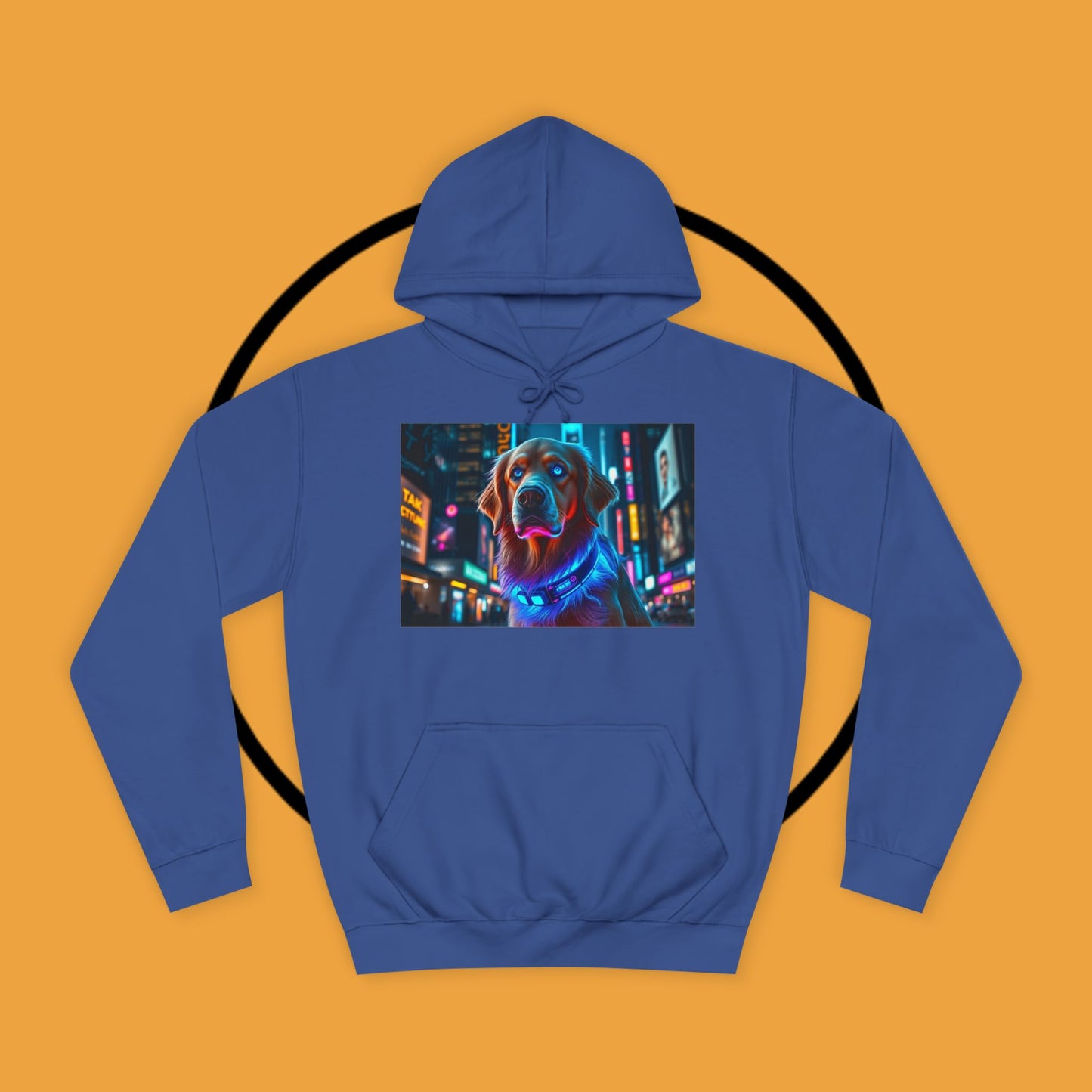 Neon City Lights – Futuristic Urban Dog Hoodie - Unisex Hoodies