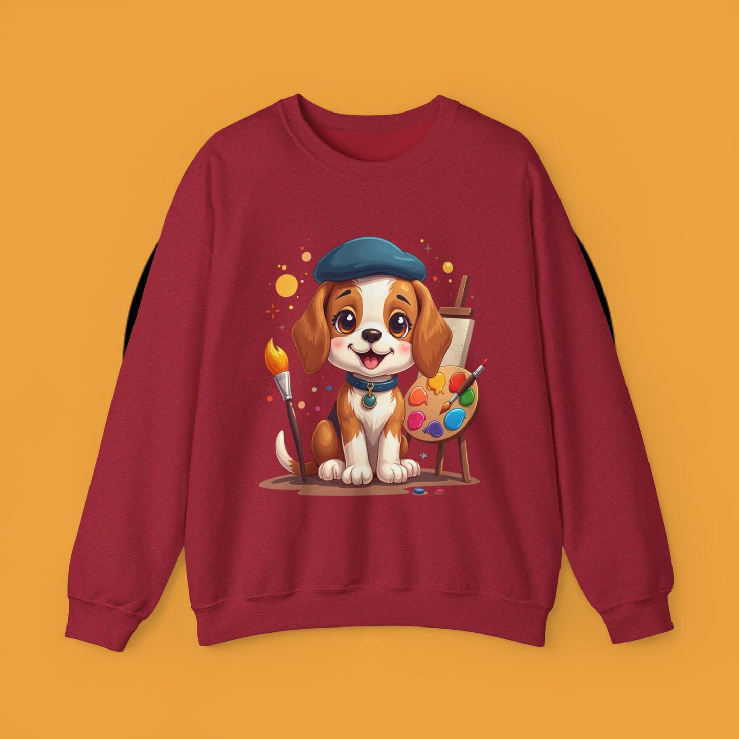 Dog Lover Crewneck Sweatshirt - Beagle Artista π¨ ARTIST BEAGLE SWEATSHIRT - UNLEASH YOUR CREATIVITY! π¨