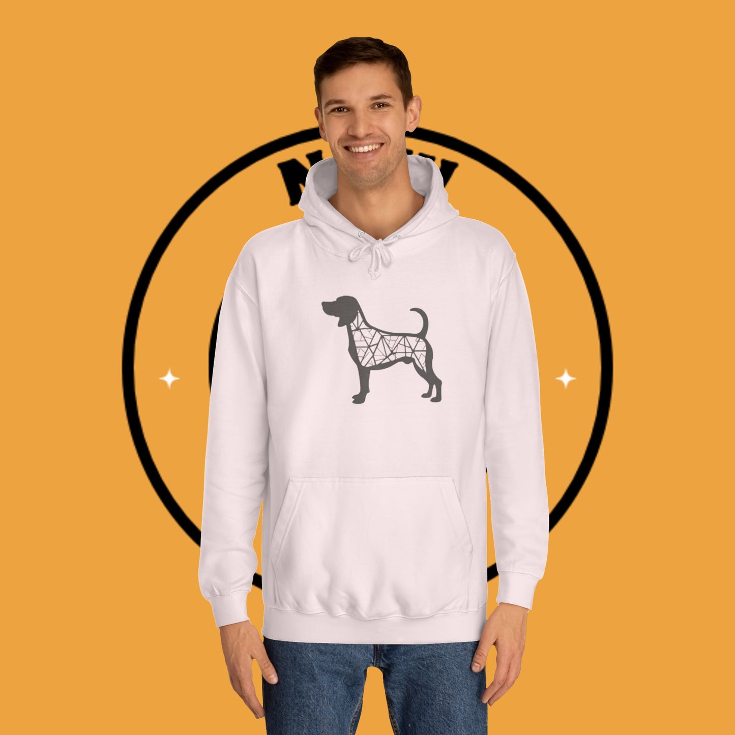 πΊ Geometric Beagle Hoodie - Modern Art Meets Canine Love! π¨ - Unisex Hoodie