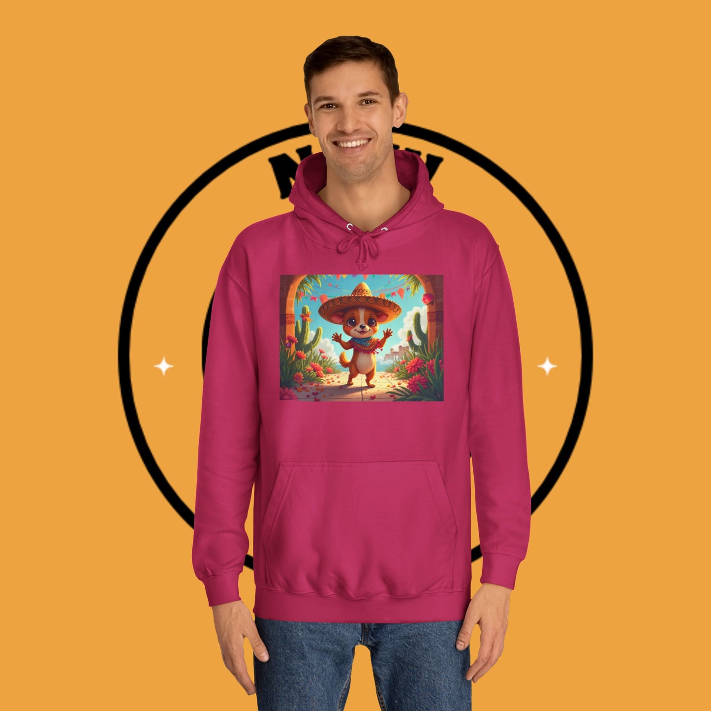 "Mexican Sombrero Chihuahua Hoodie | Fiesta Dog Celebration Wear | Authentic México Desert Art | Cinco de Mayo Gift"
