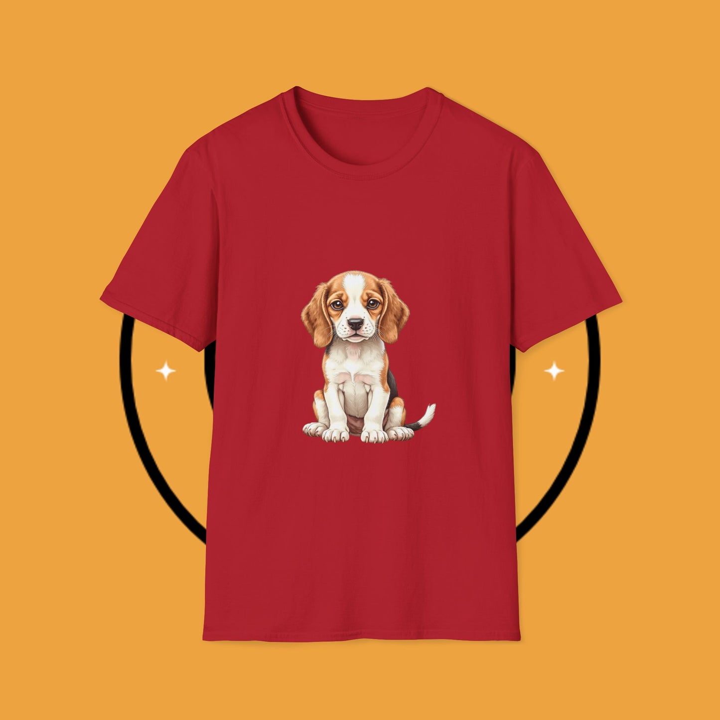 Realistic Beagle Puppy Portrait T-Shirt - Adorable Dog Face Graphic Tee for Pet Lovers