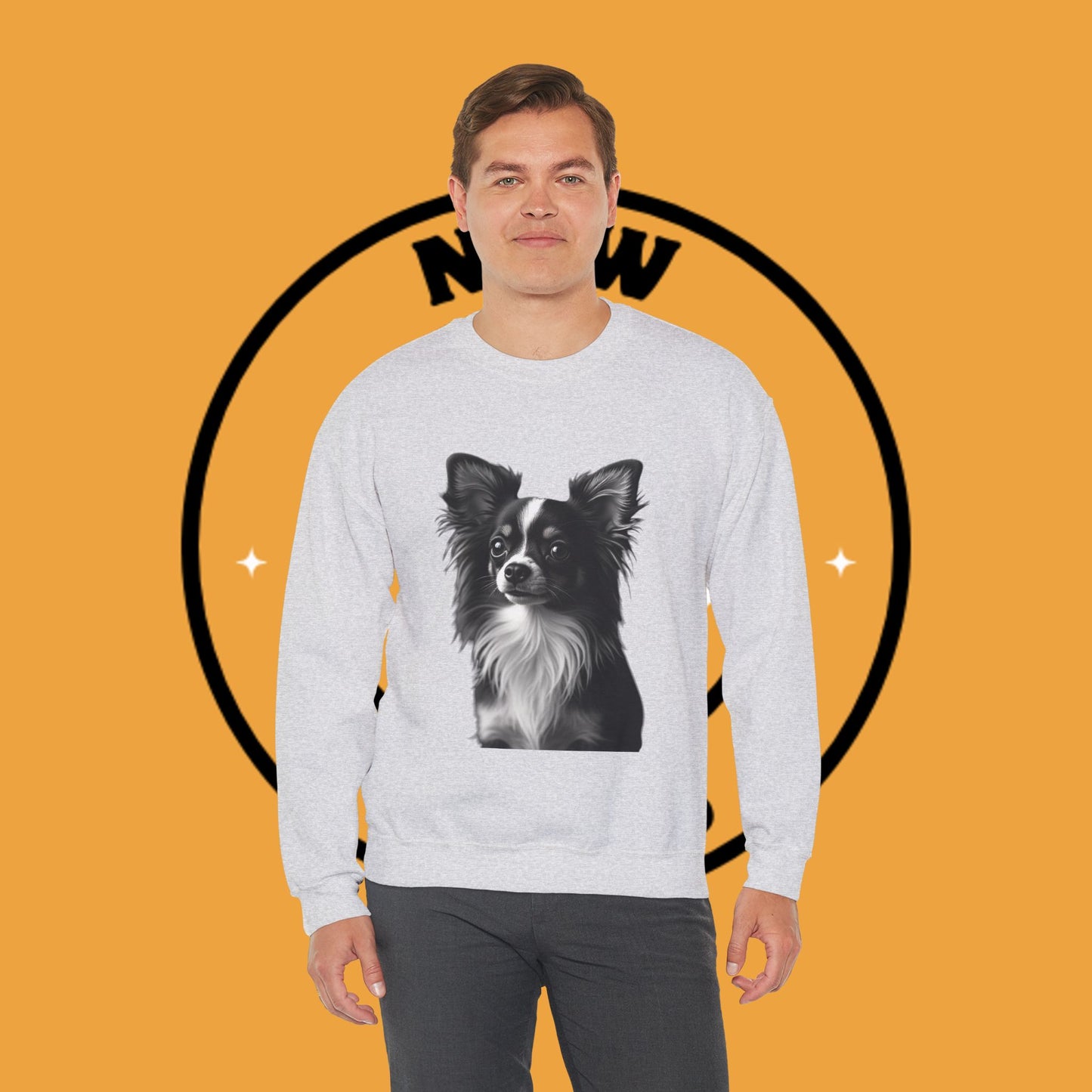 Vintage Chihuahua Portrait Sweatshirt | Black White Dog Photography | Classic Pet Art Design