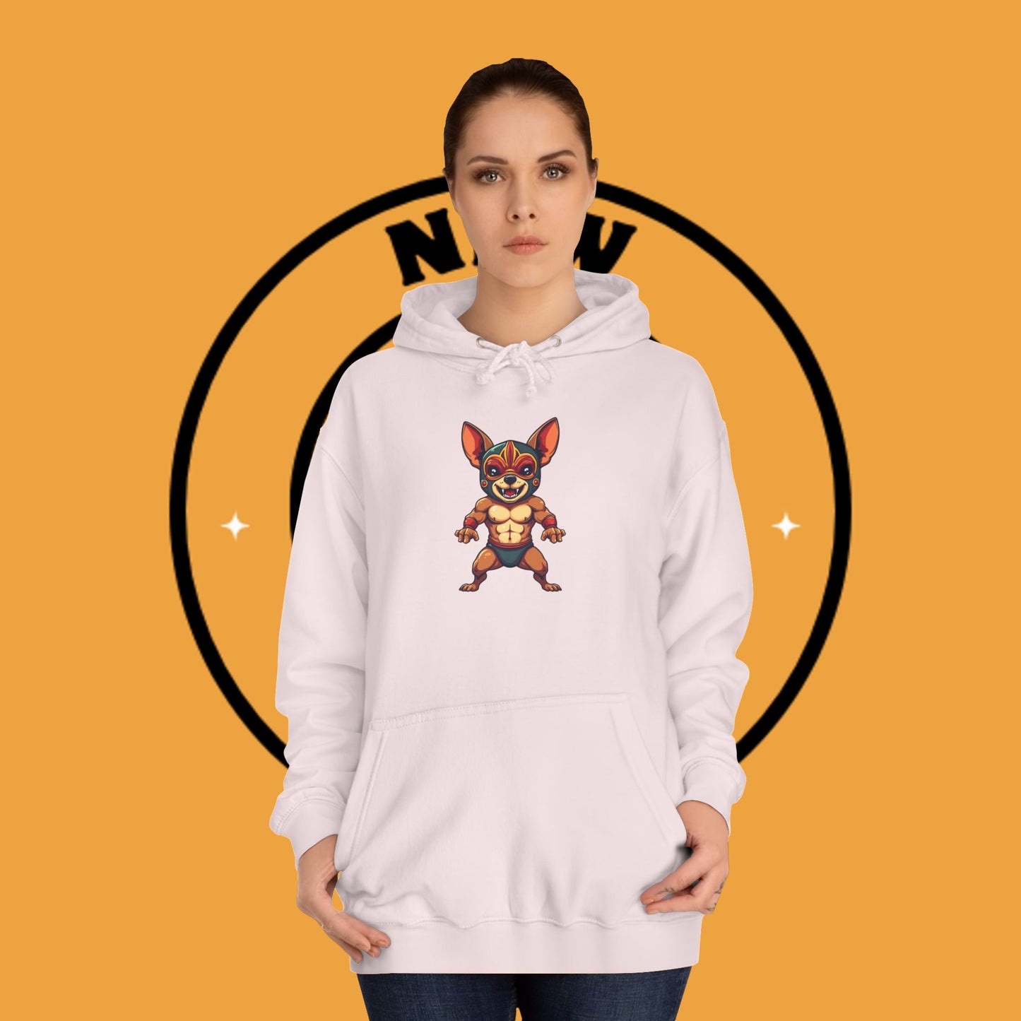 "Luchador Chihuahua Wrestling Hoodie | Mexican Lucha Libre Dog Mask | Wrestler Pet Art | Funny Fighting Dog Gift"