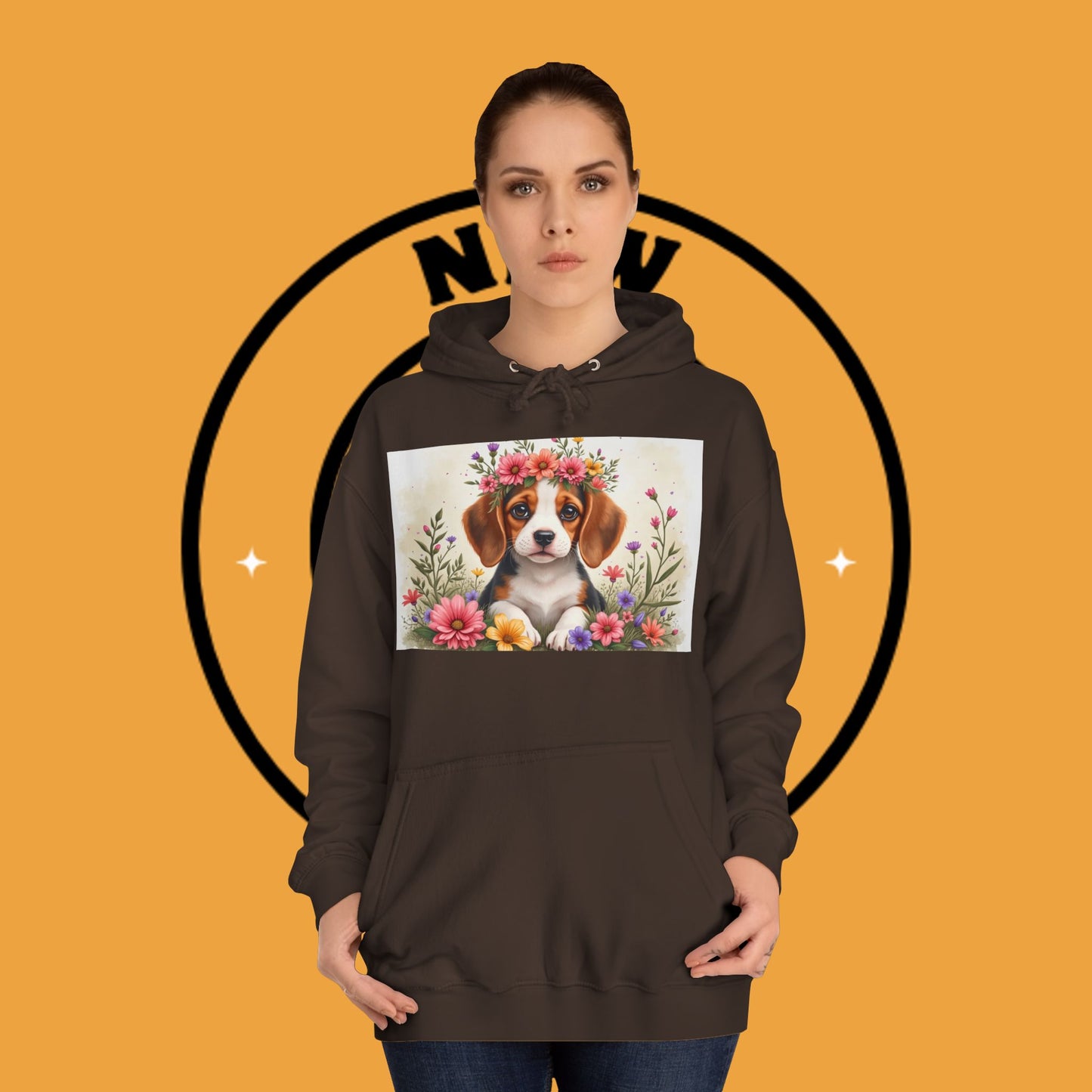 ๐ธ Enchanted Garden Beagle Hoodie - Where Cuteness Blooms! ๐ถ - Unisex Hoodie