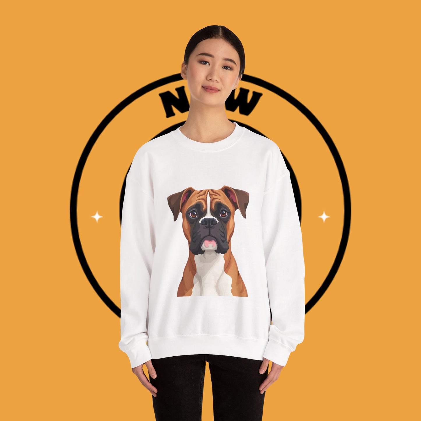 Classic Boxer Dog Portrait Crewneck Sweatshirt | Elegant Dog Lover Gift | Minimalist Boxer Art