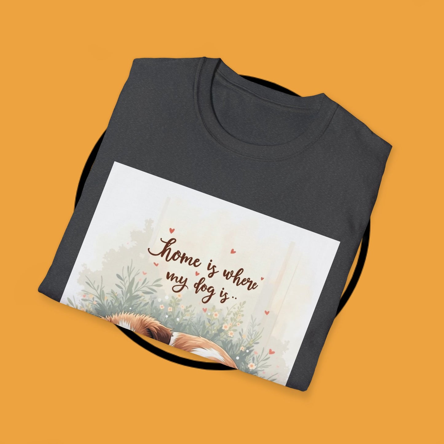 "Home Is Where My Dog Is" T-Shirt - Cute Sleeping Puppy Design | Dog Lover Gift Tee