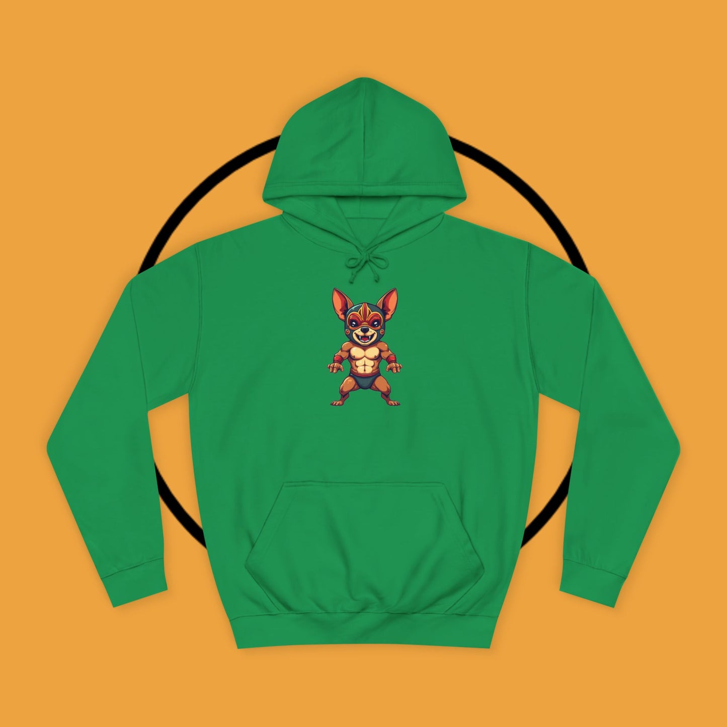 "Luchador Chihuahua Wrestling Hoodie | Mexican Lucha Libre Dog Mask | Wrestler Pet Art | Funny Fighting Dog Gift"