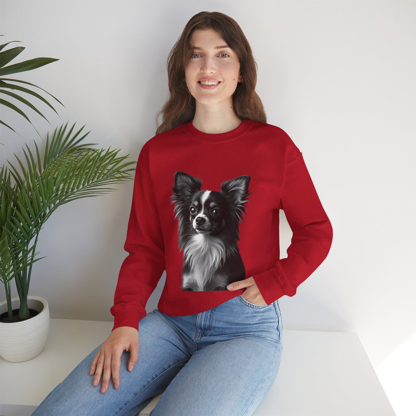 Vintage Chihuahua Portrait Sweatshirt | Black White Dog Photography | Classic Pet Art Design