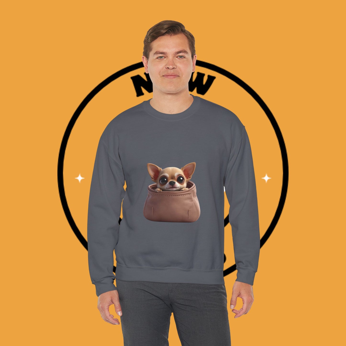 Pocket Chihuahua Sweatshirt - Cute Purse Puppy Design | Small Dog Lover Gift Crewneck