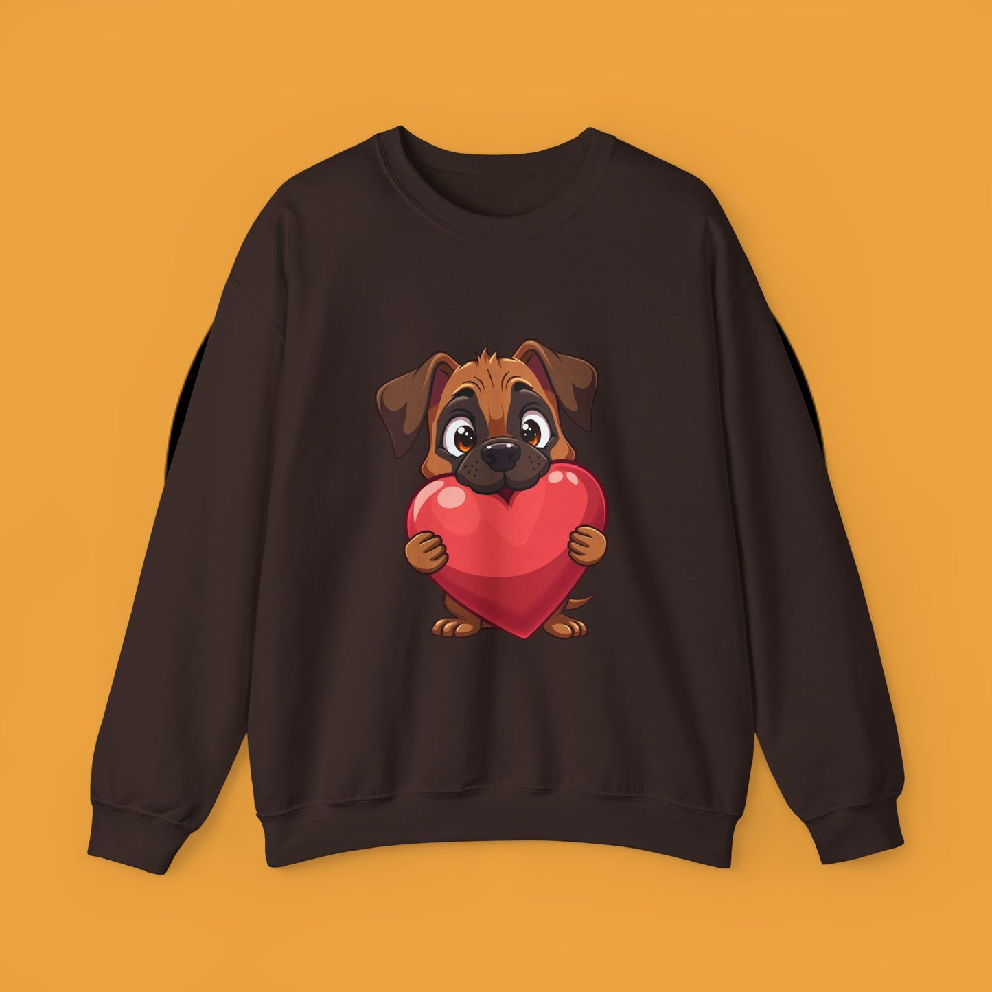 Adorable Puppy Love Heart Crewneck Sweatshirt - Perfect Gift for Dog Lovers