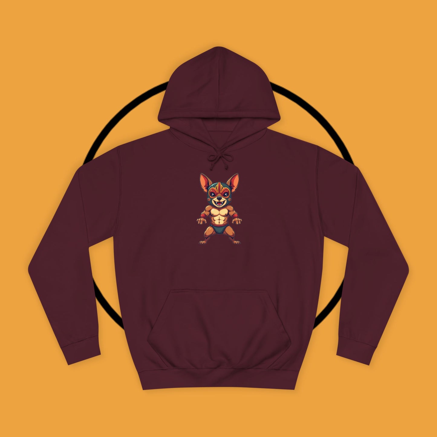 "Luchador Chihuahua Wrestling Hoodie | Mexican Lucha Libre Dog Mask | Wrestler Pet Art | Funny Fighting Dog Gift"
