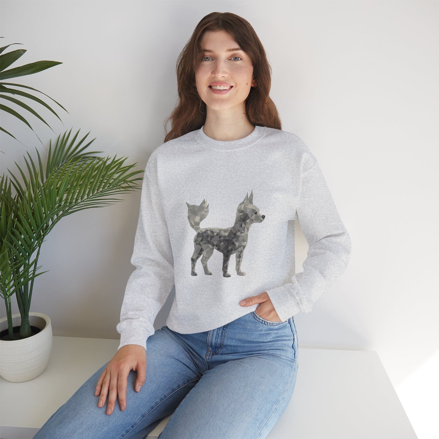 Geometric Chihuahua Sweatshirt | Low Poly Dog Art Crewneck | Modern Pet Lover Gift