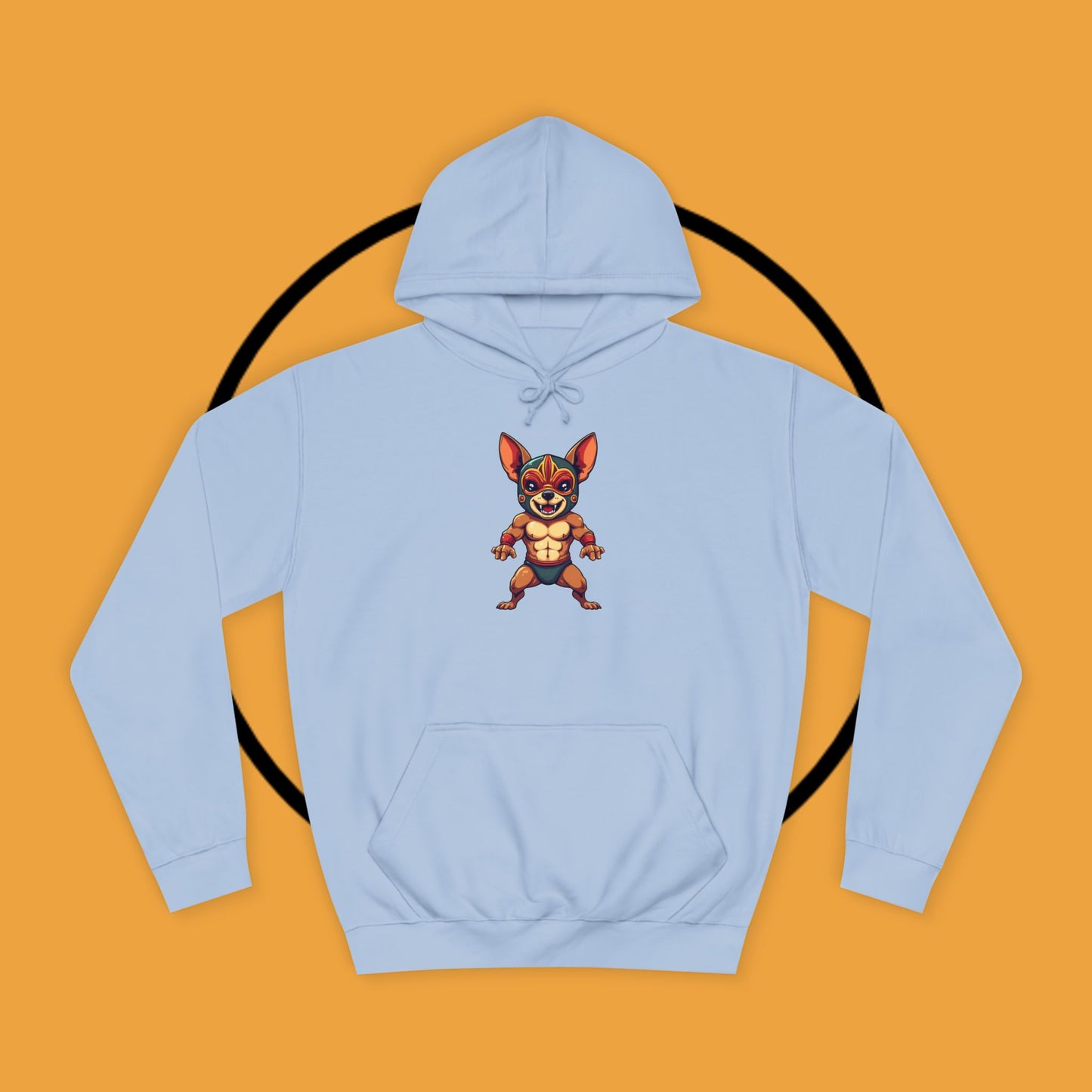 "Luchador Chihuahua Wrestling Hoodie | Mexican Lucha Libre Dog Mask | Wrestler Pet Art | Funny Fighting Dog Gift"
