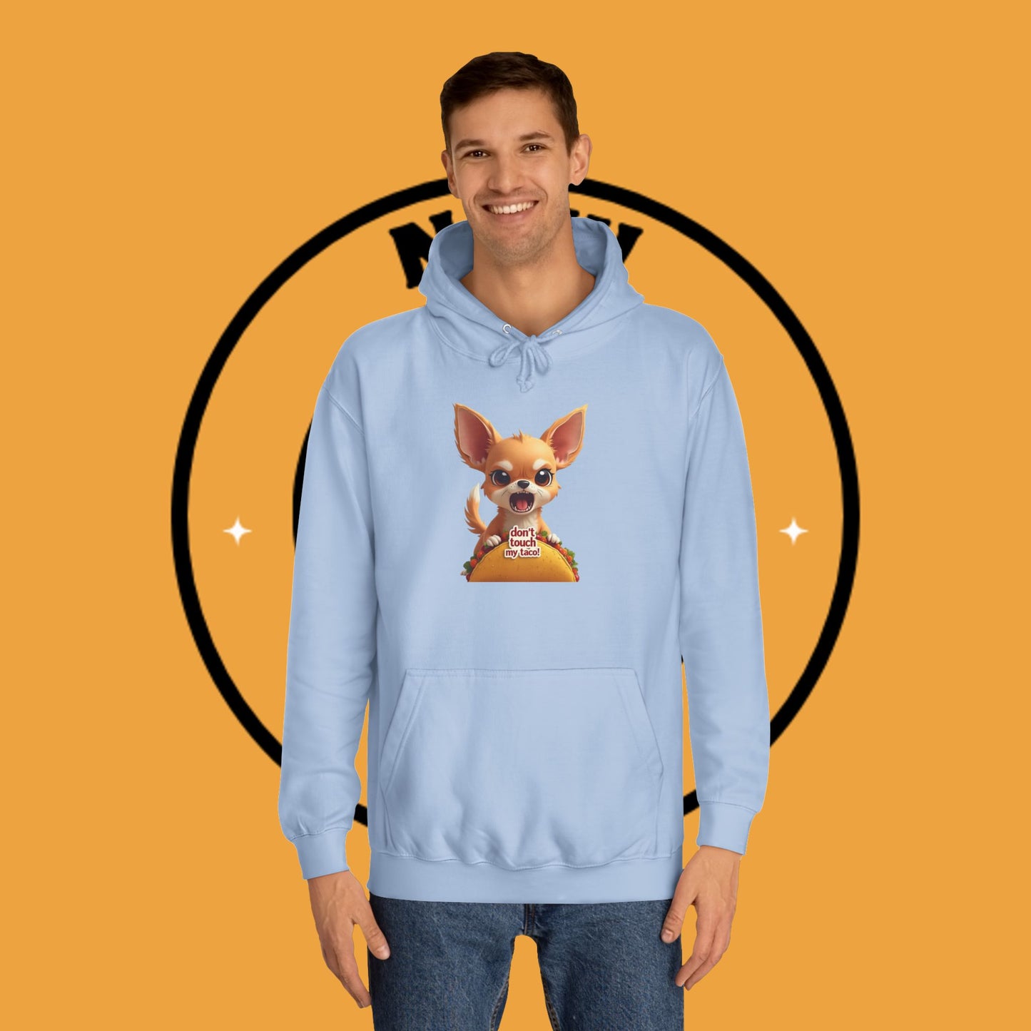 "Don't Touch My Taco Chihuahua Hoodie | Angry Dog Food Protection | Funny Mexican Pet Meme | Fierce Chihuahua Gift"