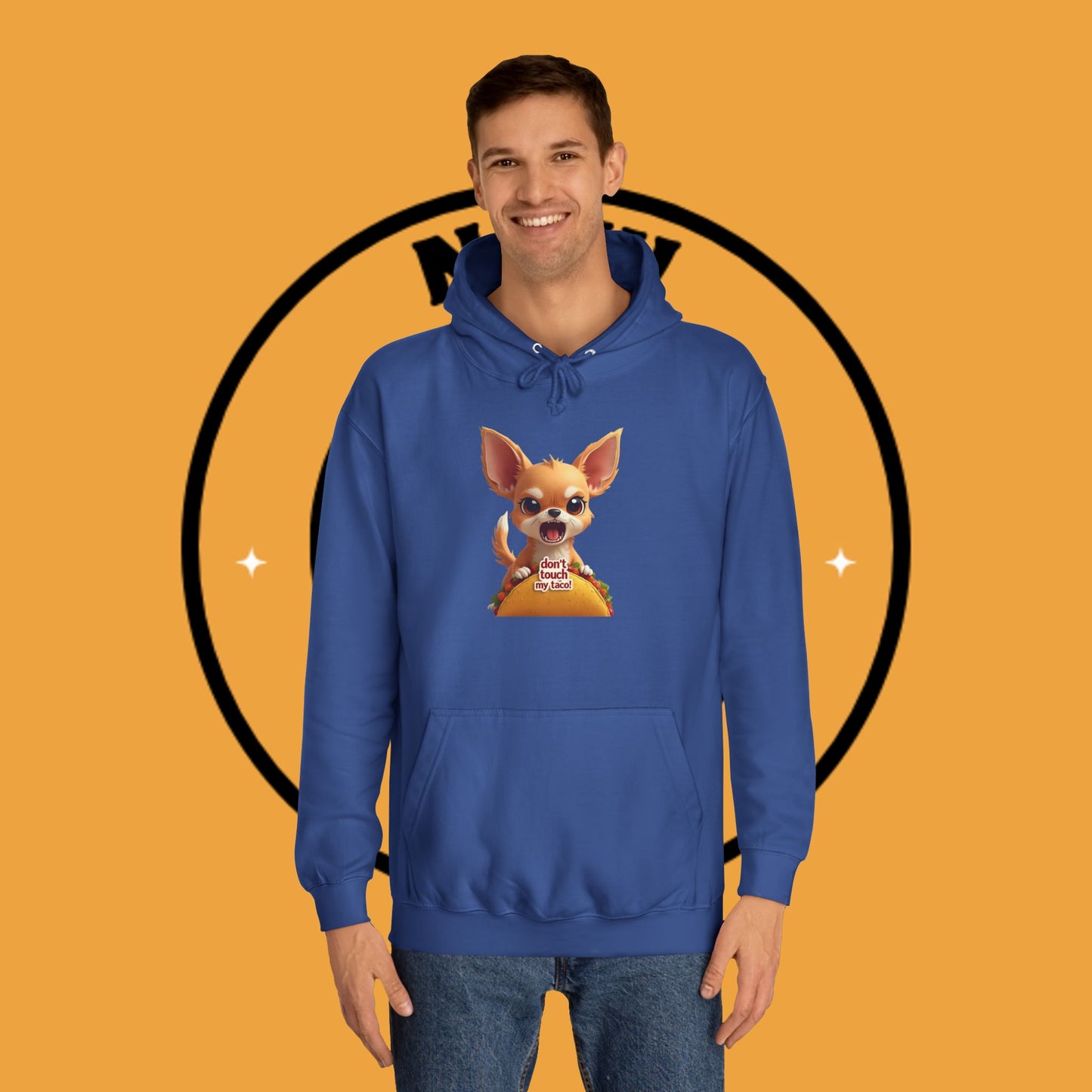 "Don't Touch My Taco Chihuahua Hoodie | Angry Dog Food Protection | Funny Mexican Pet Meme | Fierce Chihuahua Gift"