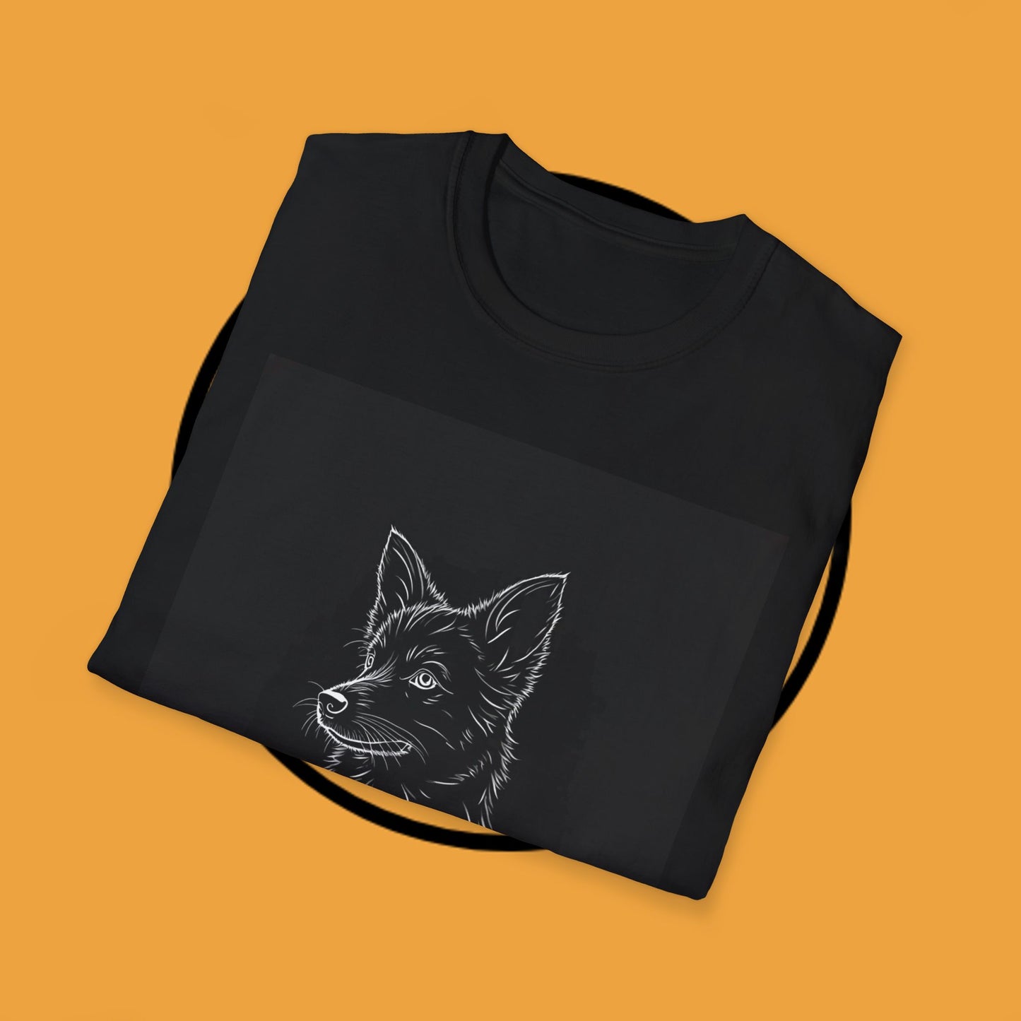 Premium Border Collie Portrait T-Shirt - Minimalist Black & White Design | Dog Lover Graphic Tee