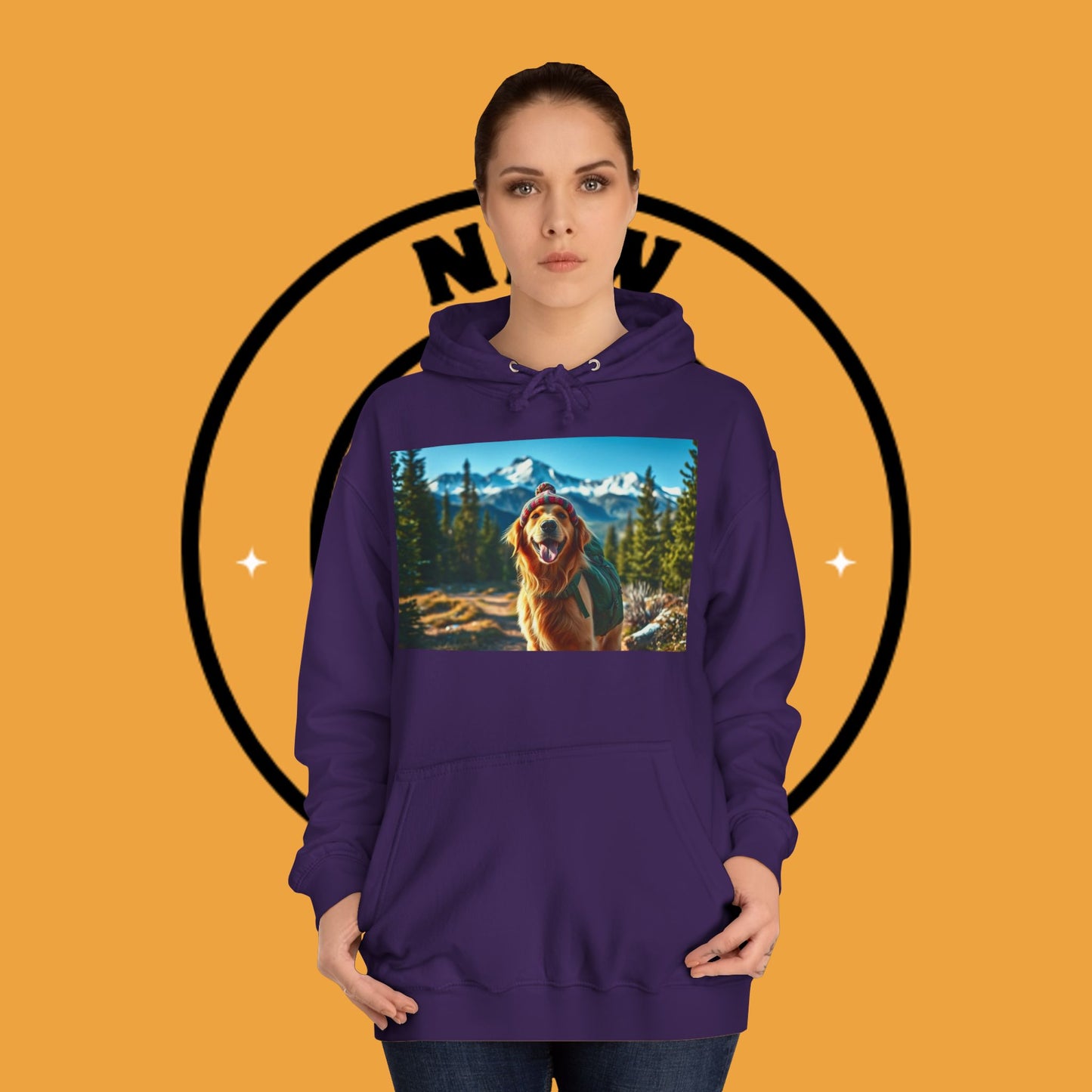 Adventure Awaits – Golden Retriever Mountain Hike Hoodie - Unisex Hoodies