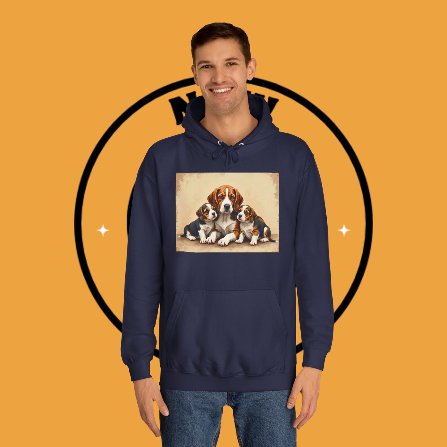 π¨βπ©βπ§βπ¦ Beagle Family Portrait Hoodie - Love Multiplied by Three! πΎ - Unisex Hoodie