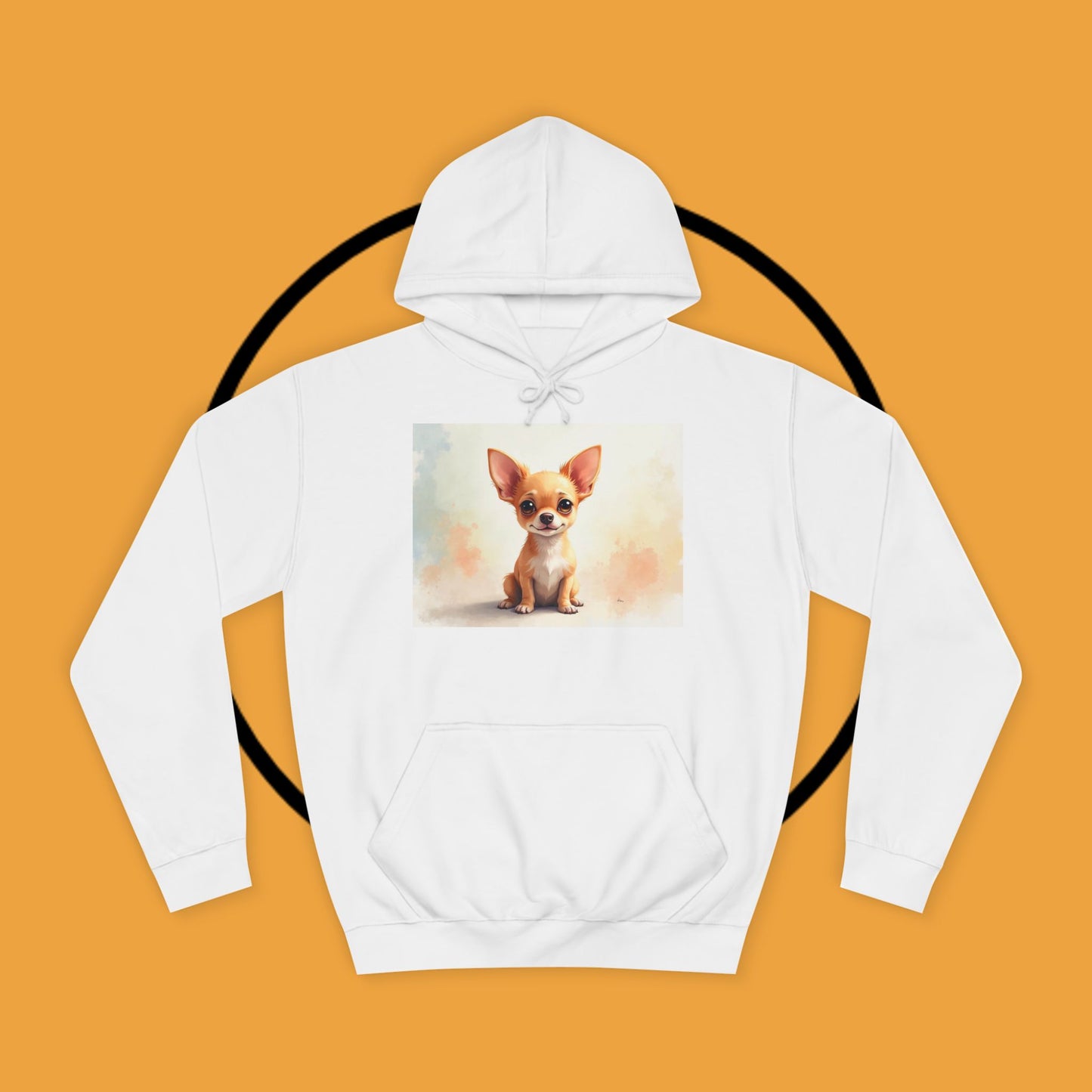 Watercolor Chihuahua Puppy Hoodie - Artistic Dog Portrait Sweatshirt