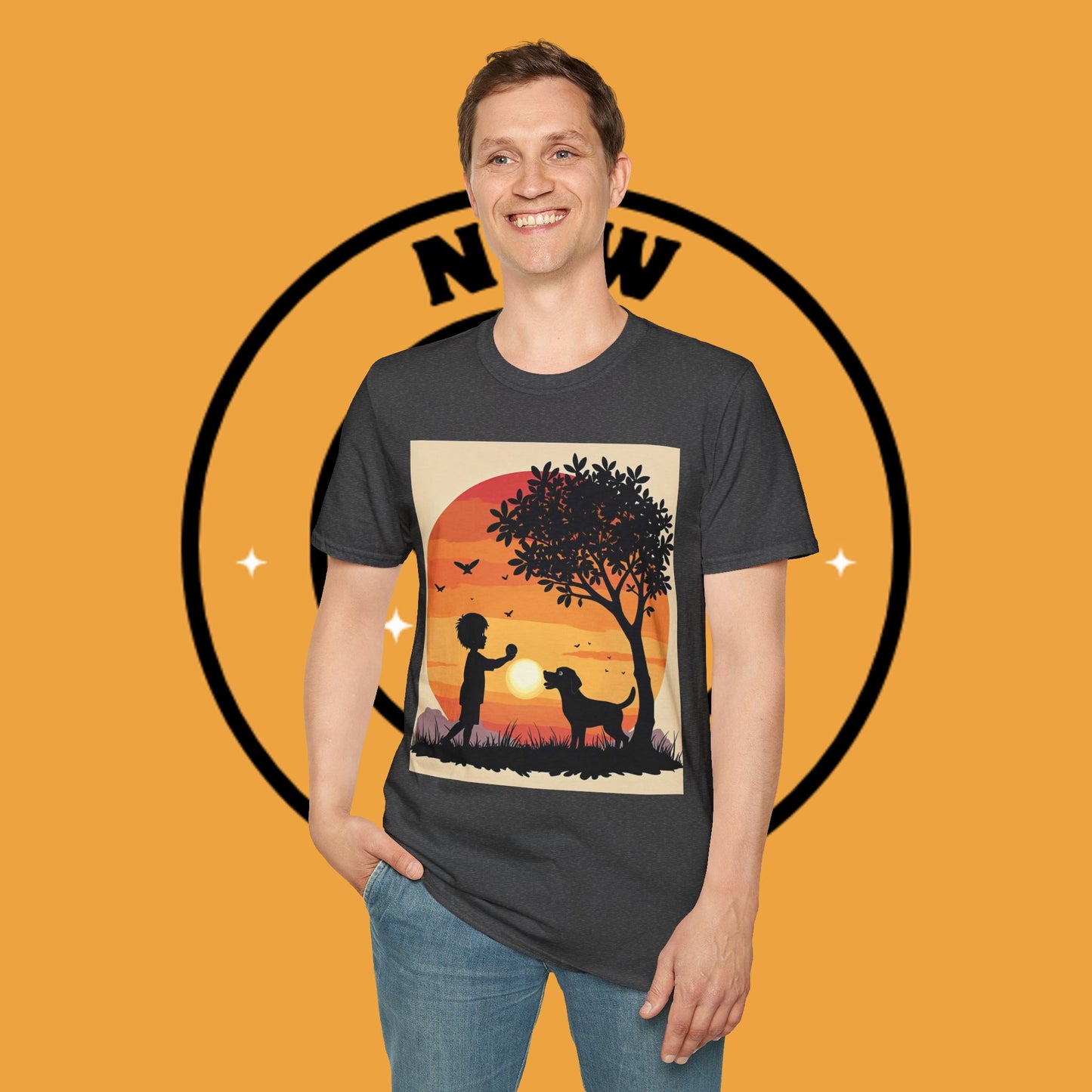 Playing with paws - Dog - Unisex T-Shirt Design - Sunset Playmates π
| Heartwarming Silhouette T-Shirt for Dog Lovers"