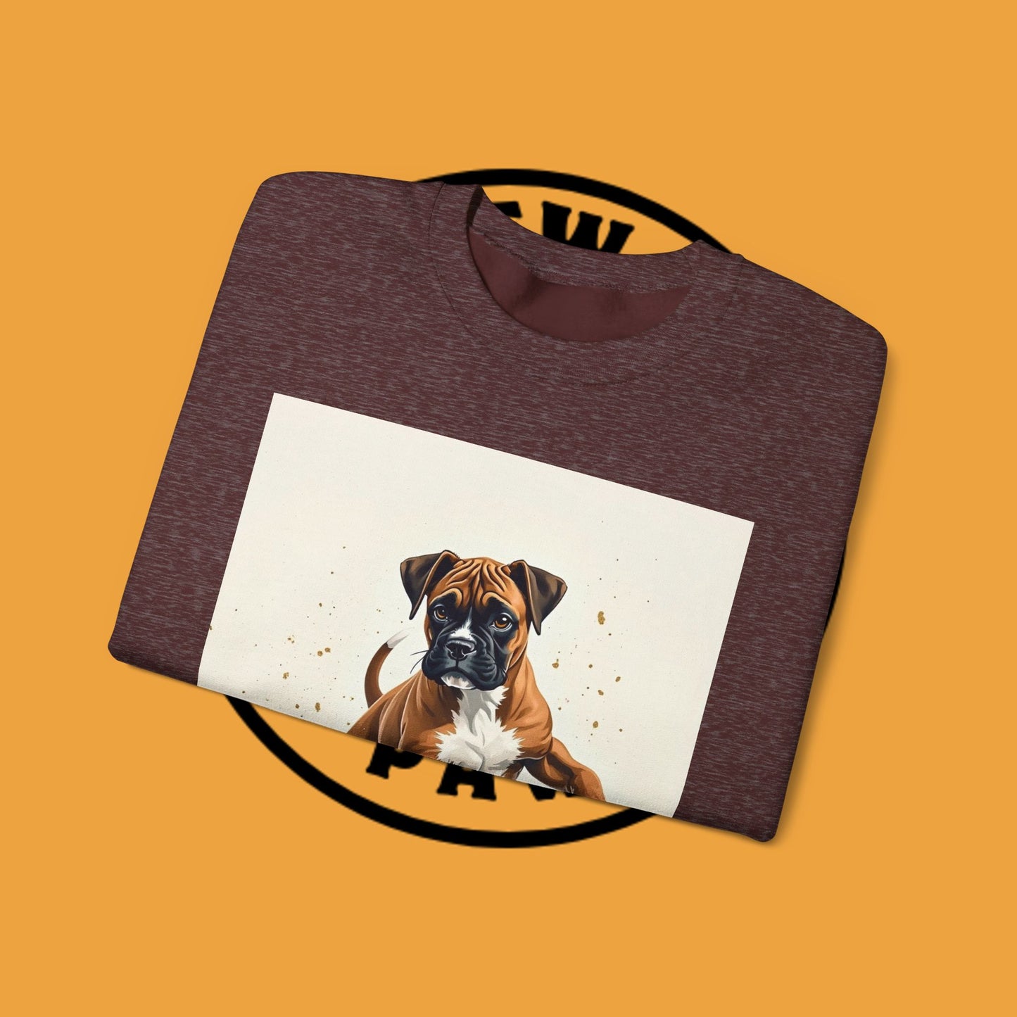 Running Boxer Puppy Crewneck Sweatshirt | Artistic Dog Lover Gift | Dynamic Movement Design