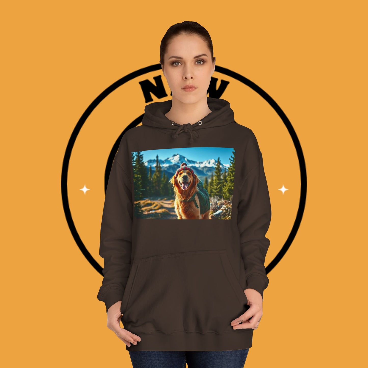 Adventure Awaits – Golden Retriever Mountain Hike Hoodie - Unisex Hoodies