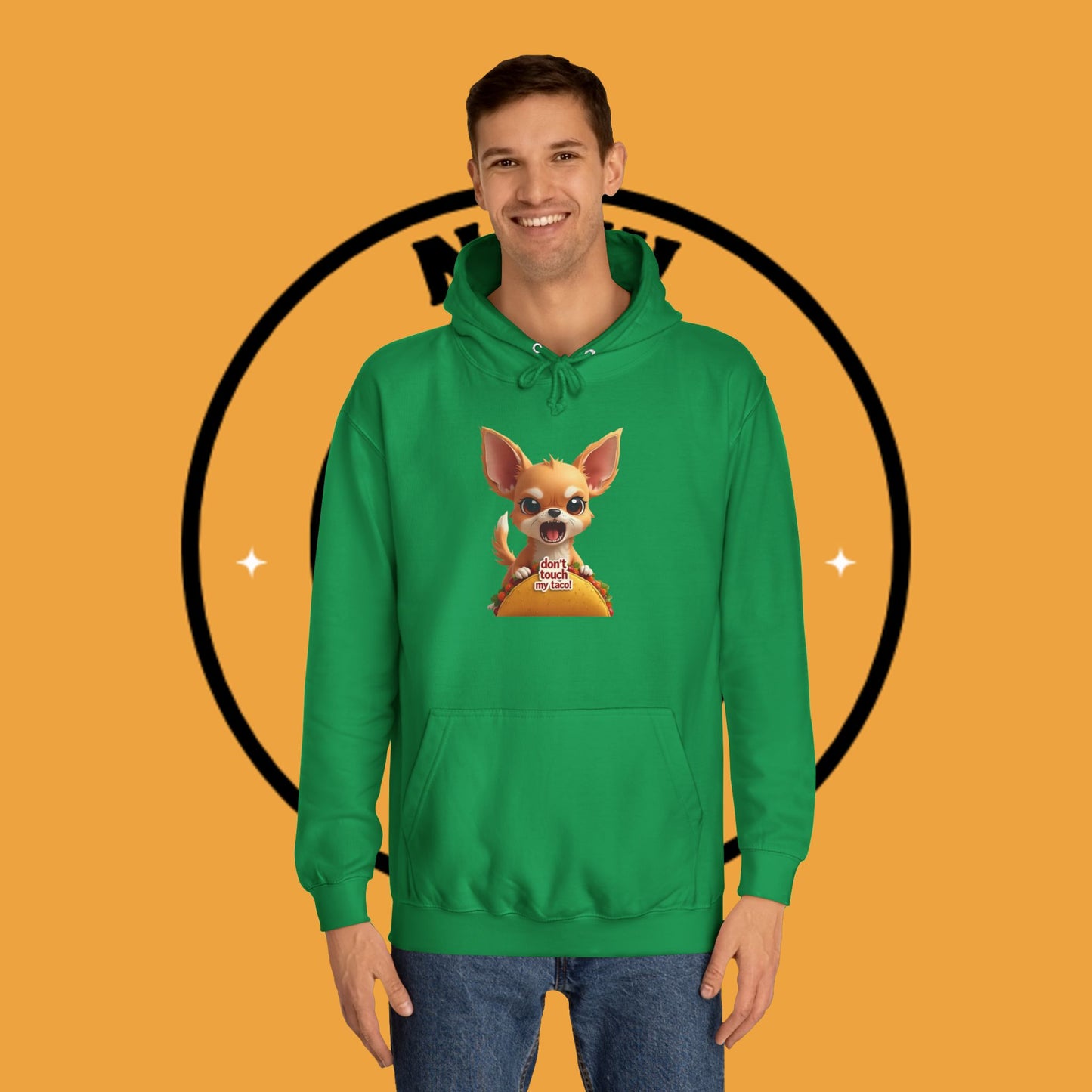 "Don't Touch My Taco Chihuahua Hoodie | Angry Dog Food Protection | Funny Mexican Pet Meme | Fierce Chihuahua Gift"