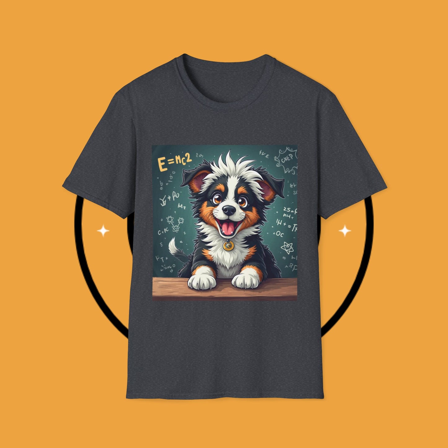 "Einstein Border Collie - Genius Puppy Professor" - Educational Dog T-Shirt - Smart Border Collie Science T-Shirt - Genius Puppy Professor Math Physics Tee | Educational Dog Gift