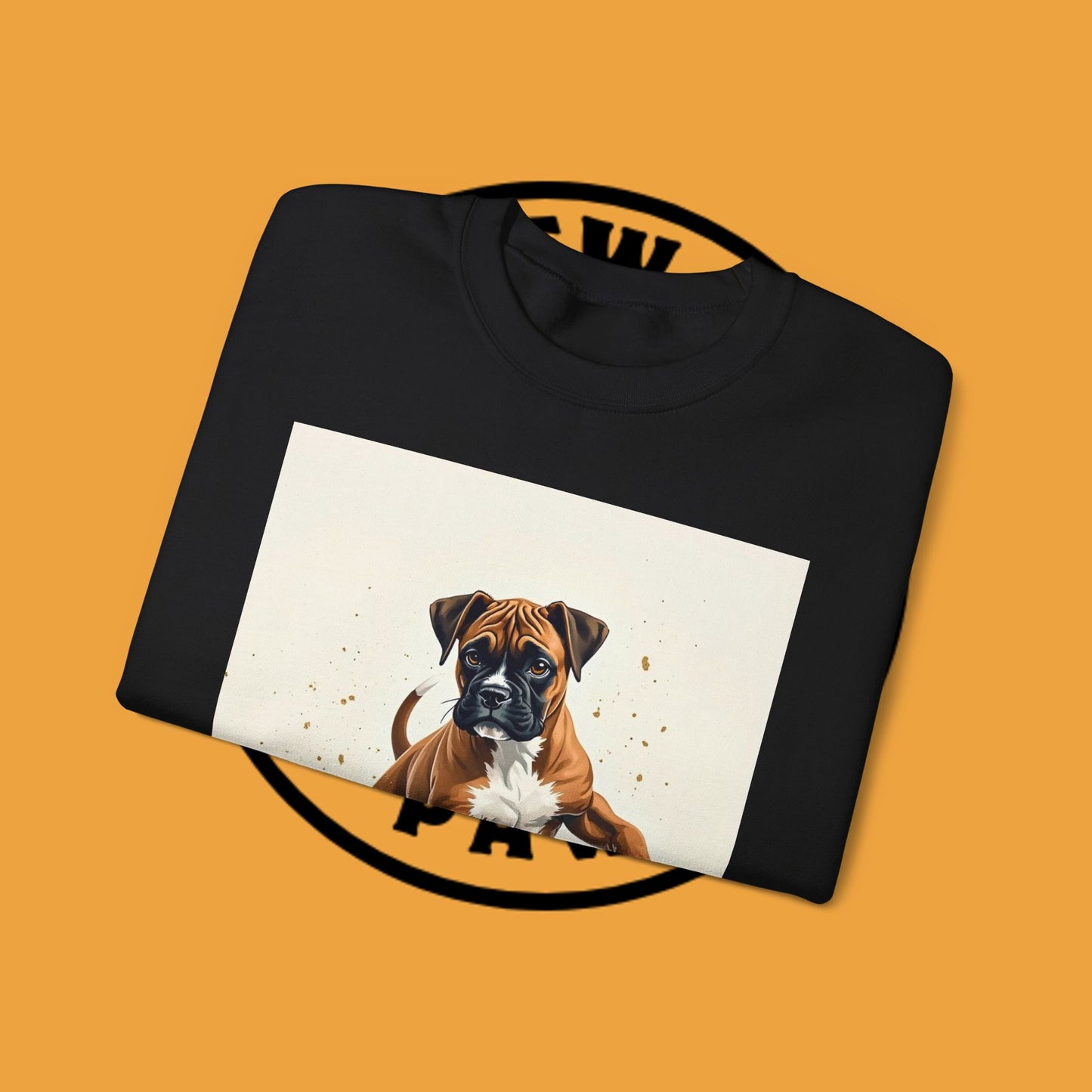 Running Boxer Puppy Crewneck Sweatshirt | Artistic Dog Lover Gift | Dynamic Movement Design
