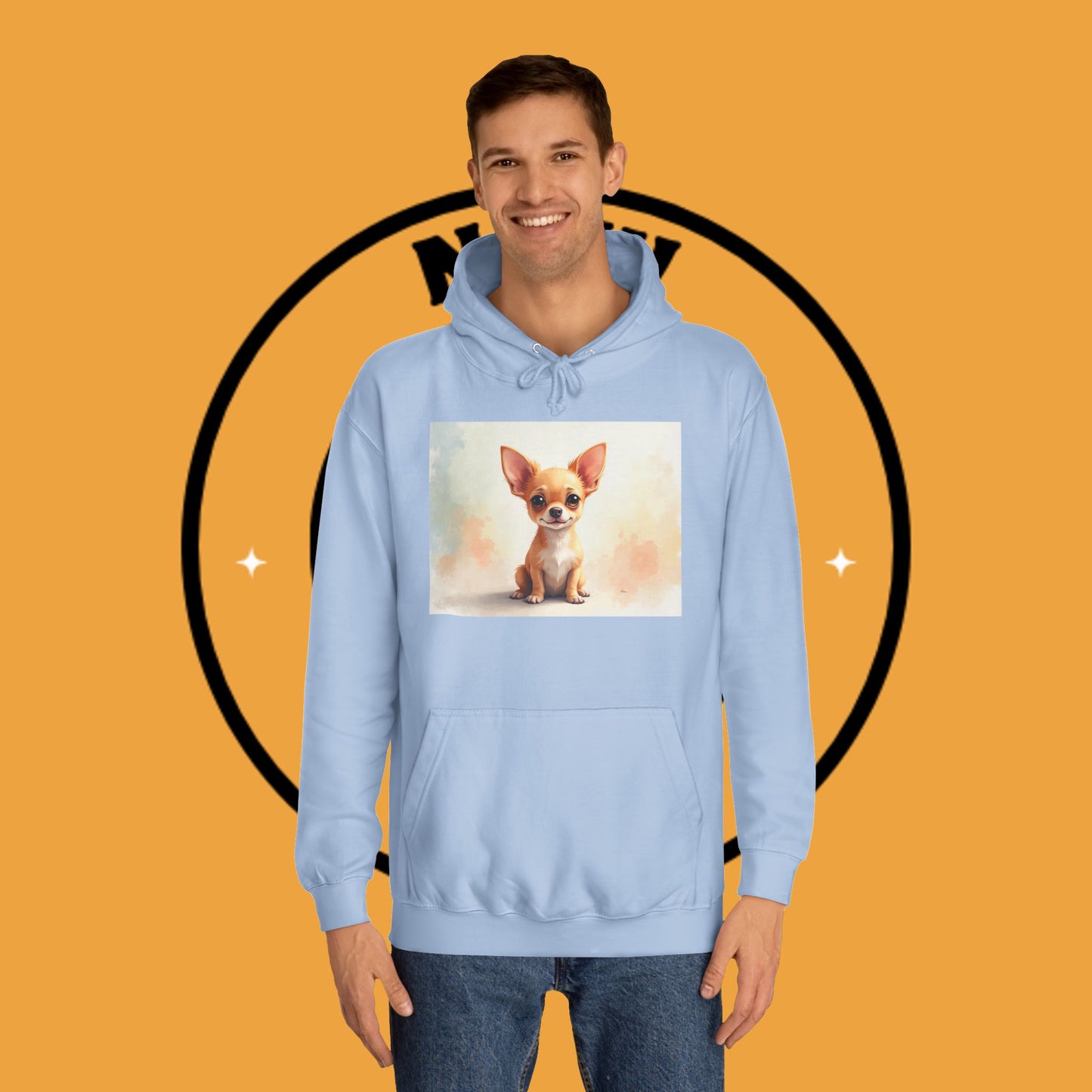Watercolor Chihuahua Puppy Hoodie - Artistic Dog Portrait Sweatshirt