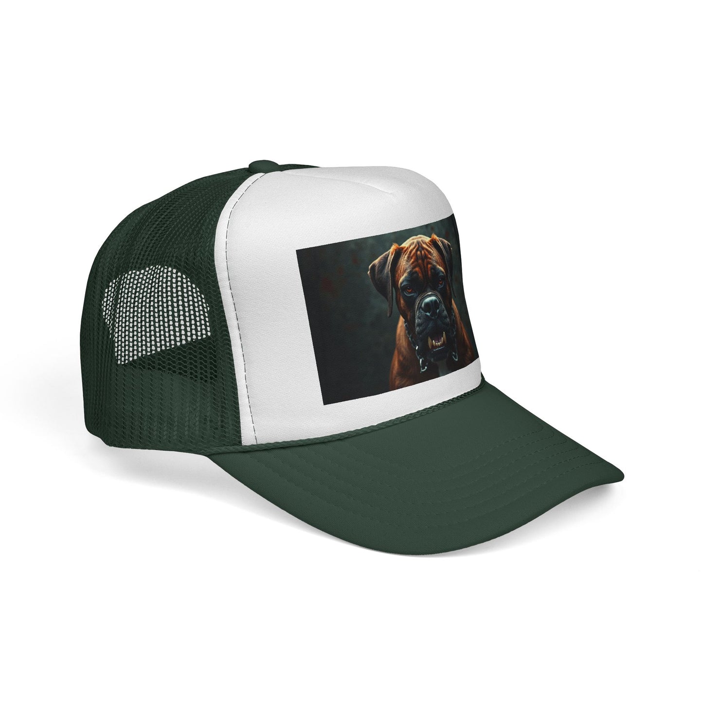 "Alpha Boxer Dog Trucker Cap - Fierce Guardian Design | Realistic Portrait Snapback Hat | Protective Breed Baseball Cap"
