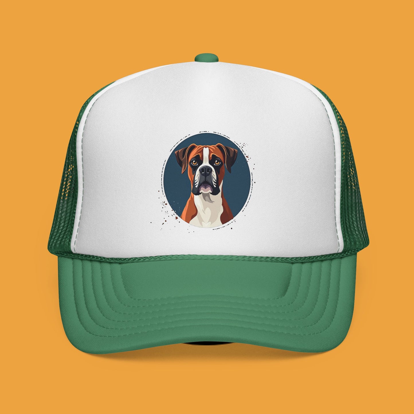 Premium Boxer Dog Trucker Hat - Artistic Pet Portrait Cap
