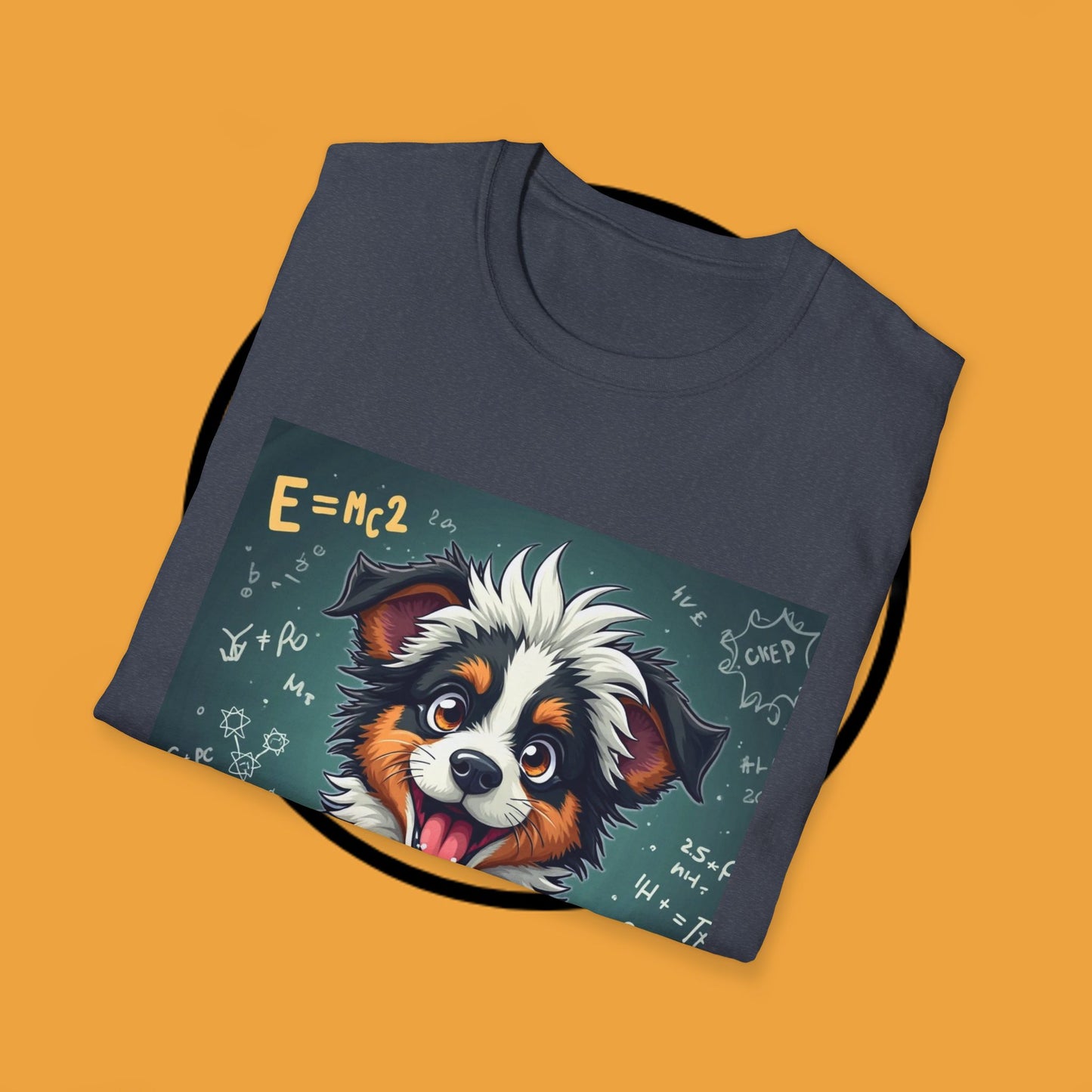 "Einstein Border Collie - Genius Puppy Professor" - Educational Dog T-Shirt - Smart Border Collie Science T-Shirt - Genius Puppy Professor Math Physics Tee | Educational Dog Gift