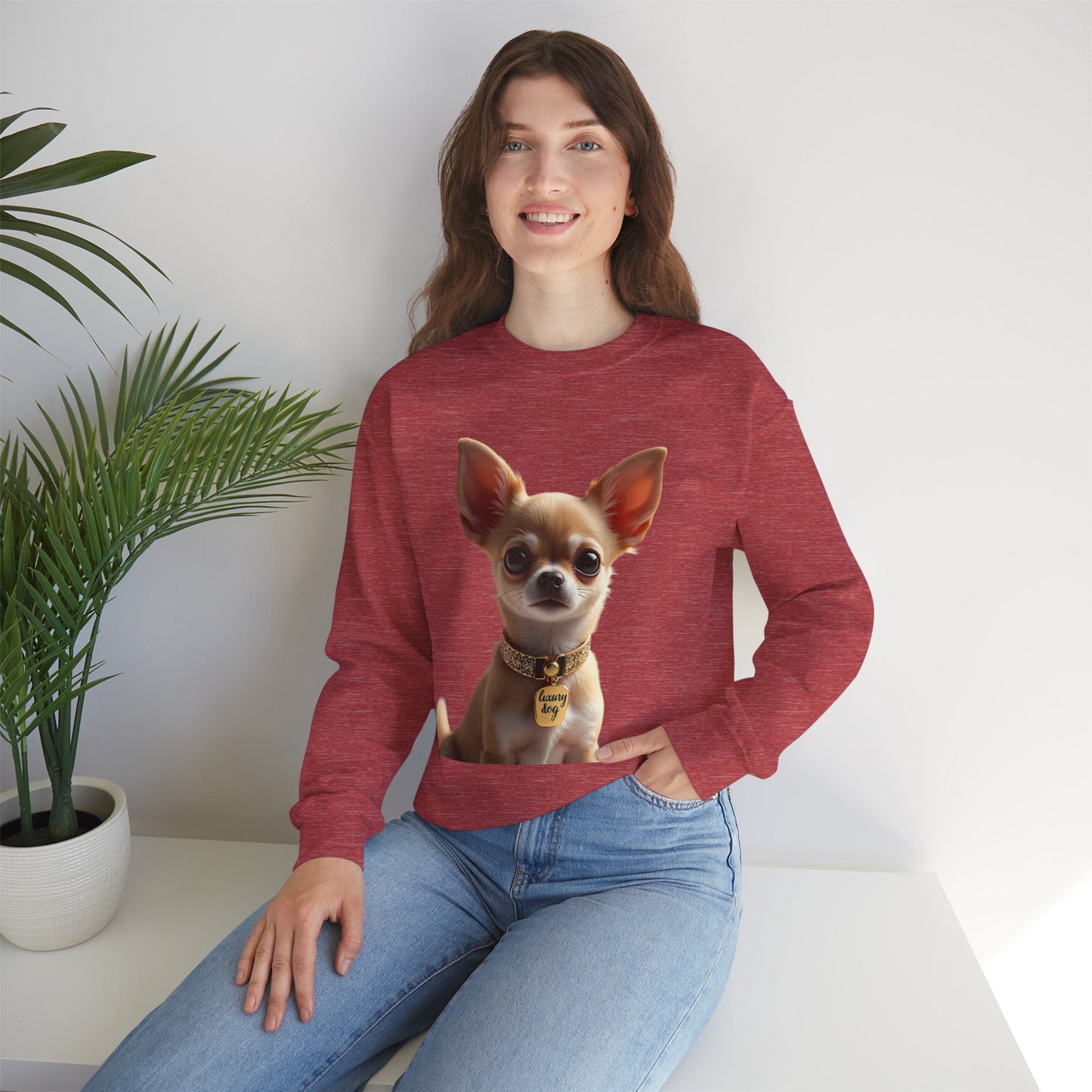 Luxury Chihuahua Sweatshirt | Premium Designer Dog Portrait | High-End Pet Lover Fashion