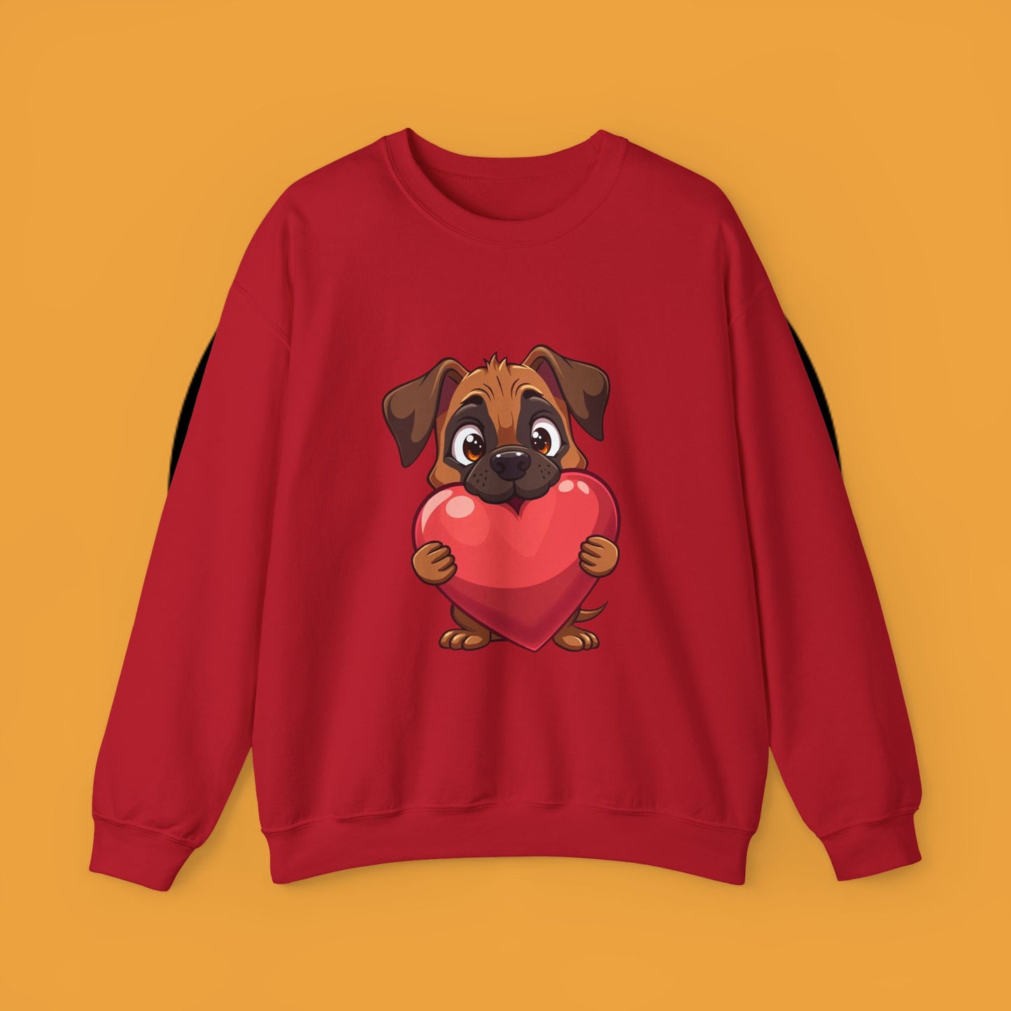 Adorable Puppy Love Heart Crewneck Sweatshirt - Perfect Gift for Dog Lovers