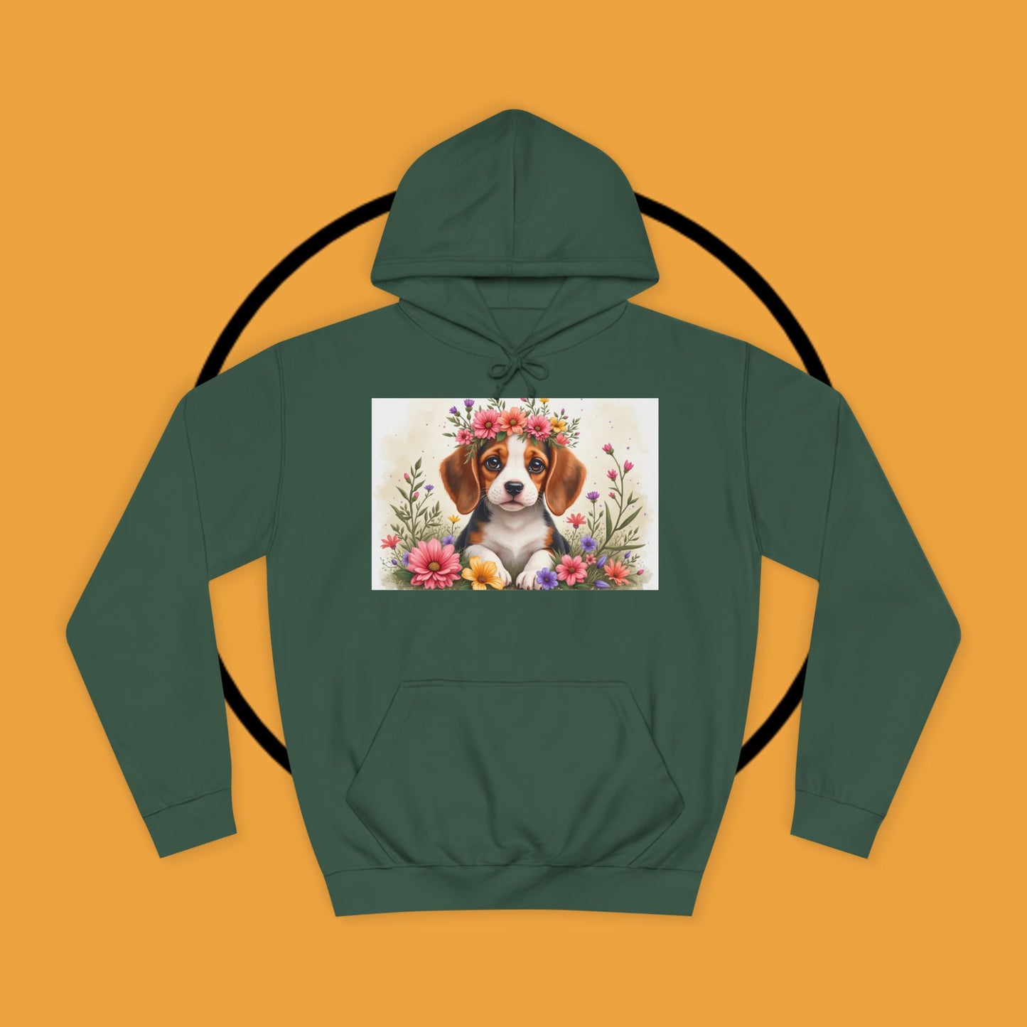 ๐ธ Enchanted Garden Beagle Hoodie - Where Cuteness Blooms! ๐ถ - Unisex Hoodie