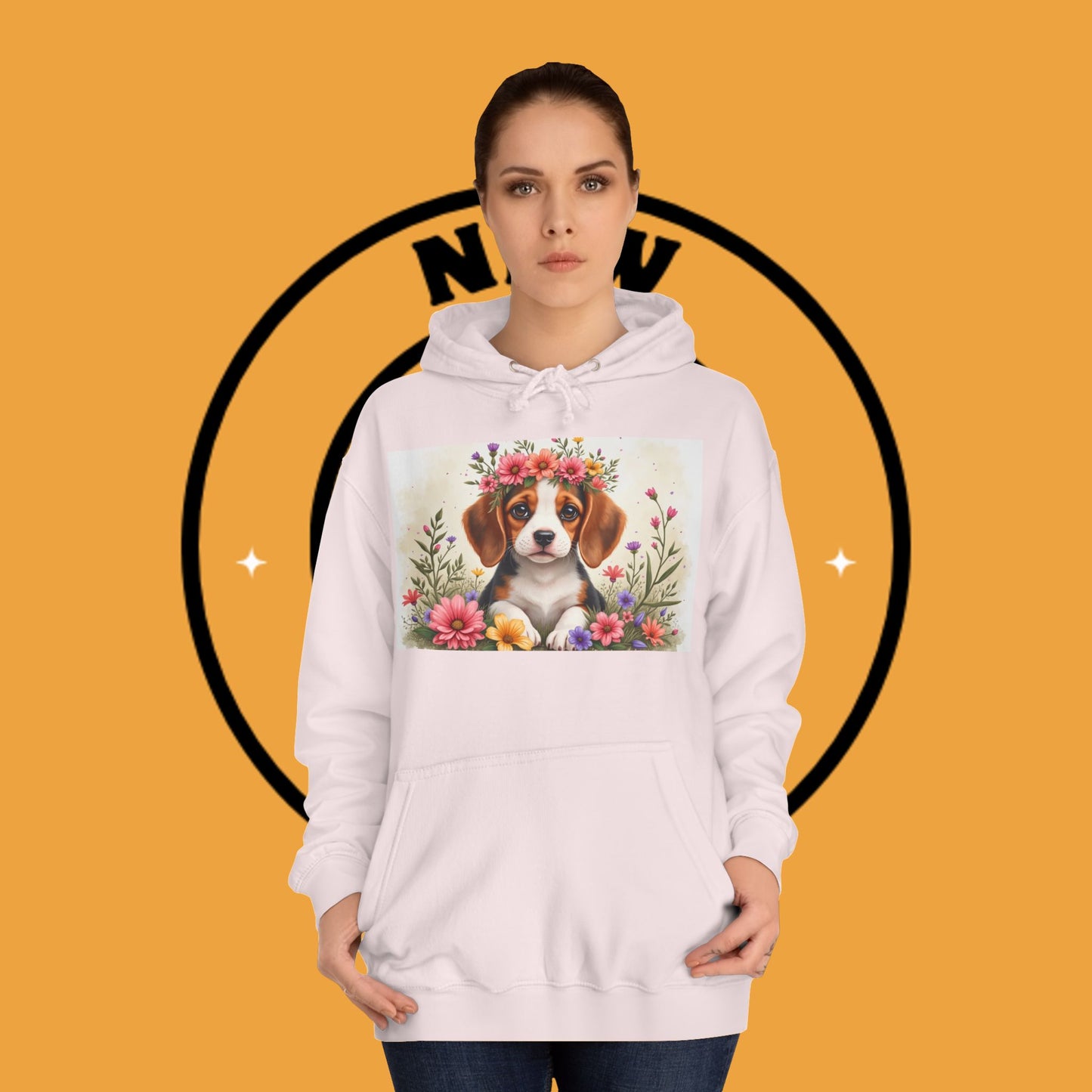 ๐ธ Enchanted Garden Beagle Hoodie - Where Cuteness Blooms! ๐ถ - Unisex Hoodie