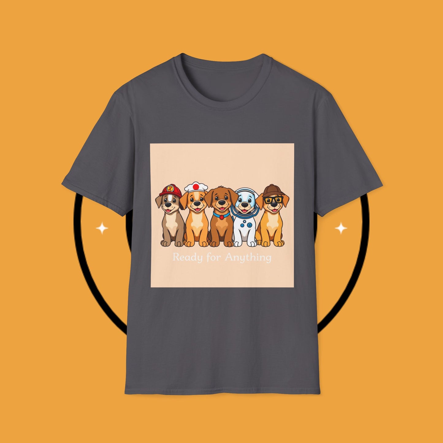 Puppy Professionals ๐พ | Ready for Anything T-Shirt for Career - Curious Canine Lovers - Unisex T-Shirt Design