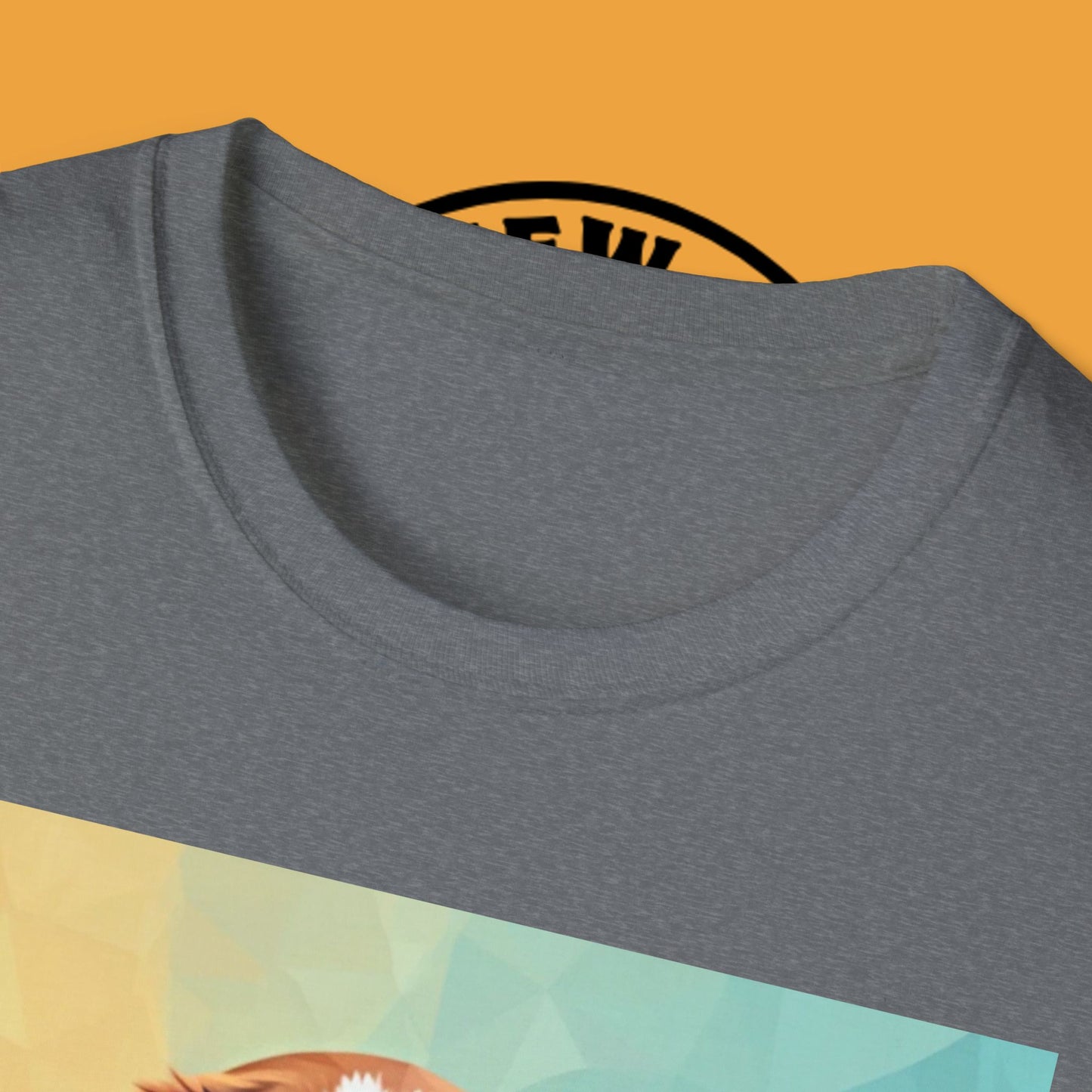 Modern Art Beagle Puppy T-Shirt - Geometric Low Poly Dog Design with Rainbow Background