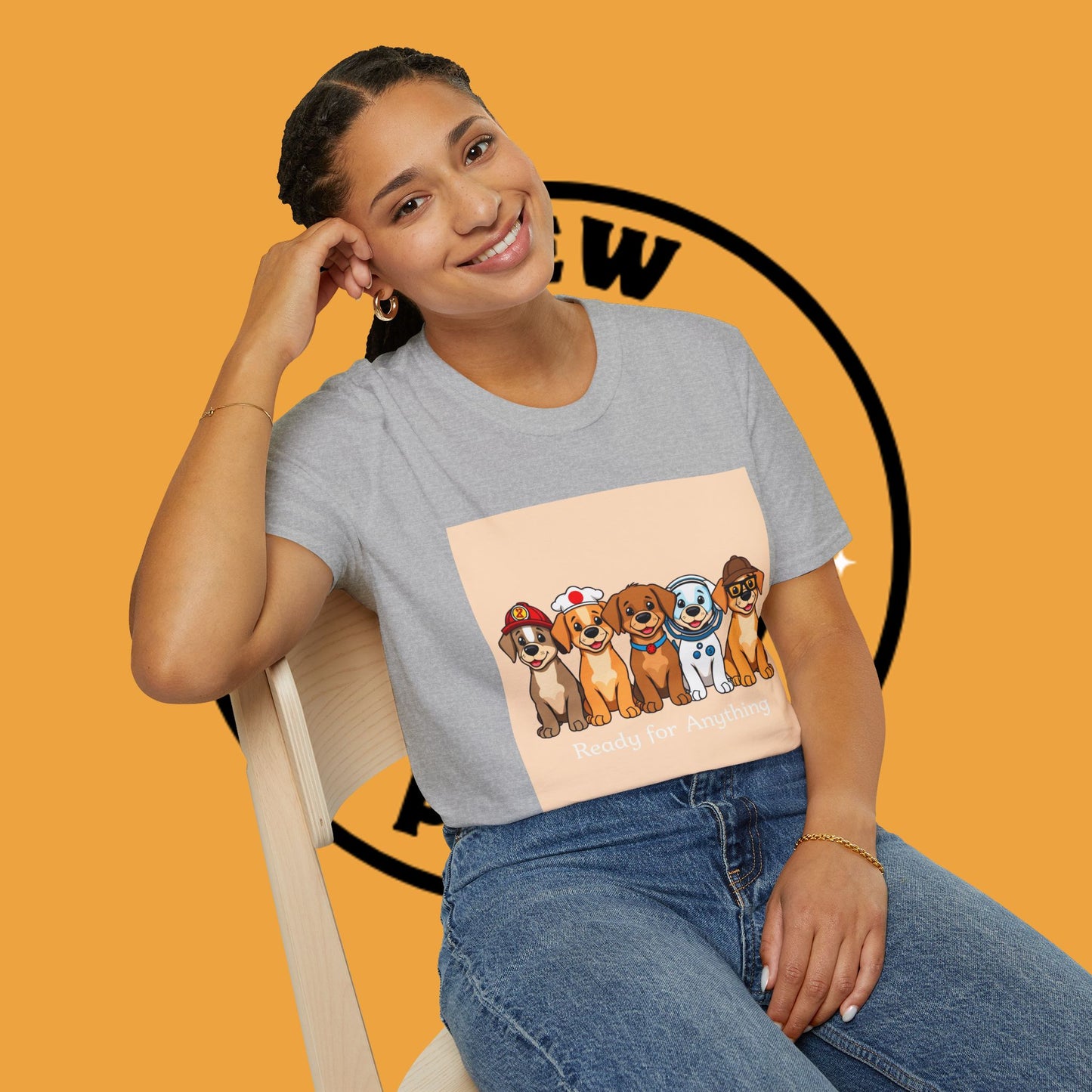 Puppy Professionals ๐พ | Ready for Anything T-Shirt for Career - Curious Canine Lovers - Unisex T-Shirt Design