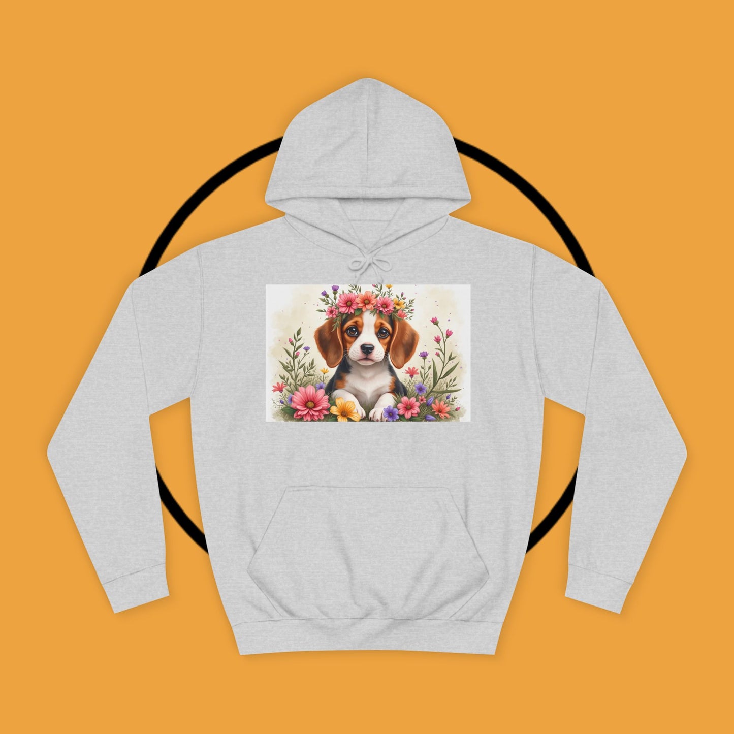 ๐ธ Enchanted Garden Beagle Hoodie - Where Cuteness Blooms! ๐ถ - Unisex Hoodie