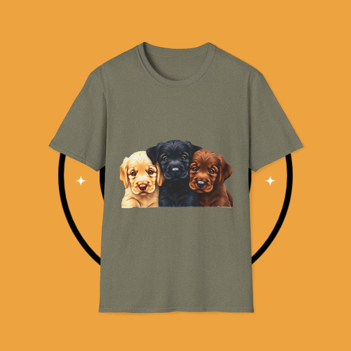3 Adorable Retrievers Puppys - Dog - Unisex T-Shirt Design "Retriever Squad ๐พ | Trio of Cuteness T-Shirt for Dog Devotees"