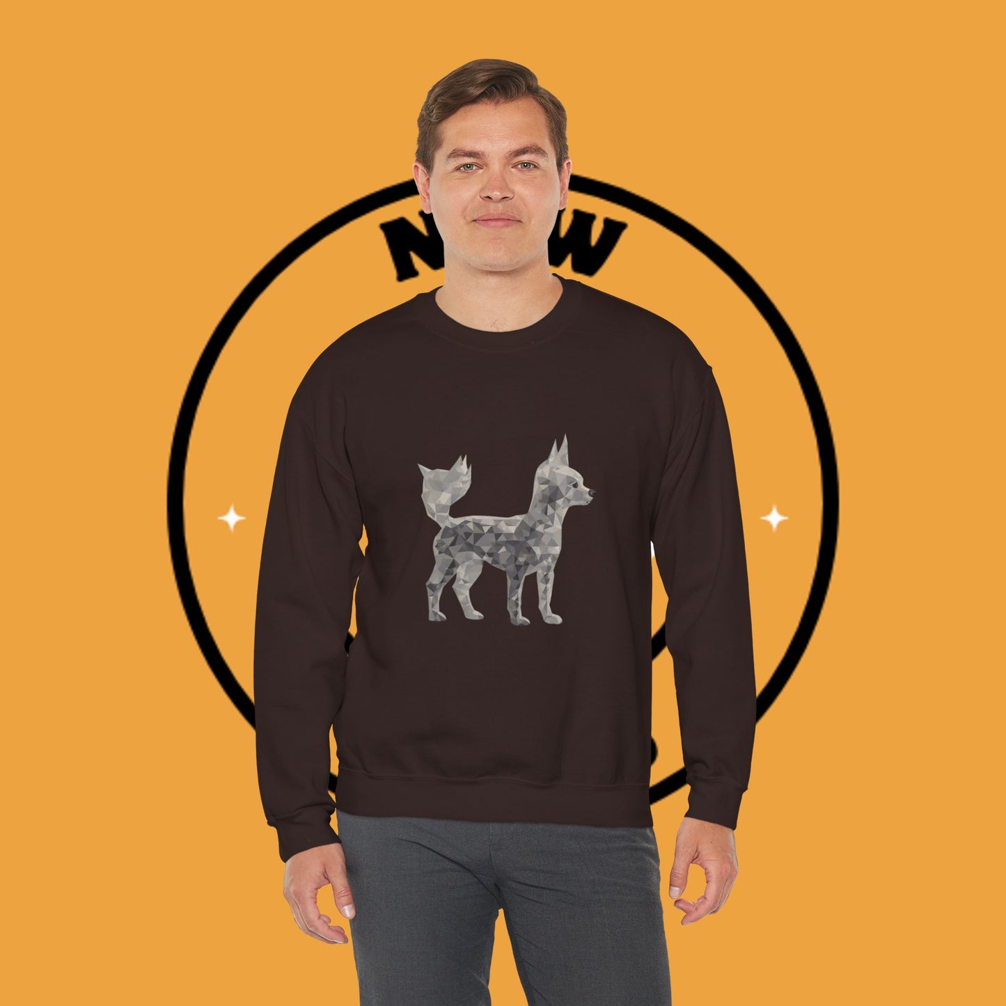 Geometric Chihuahua Sweatshirt | Low Poly Dog Art Crewneck | Modern Pet Lover Gift