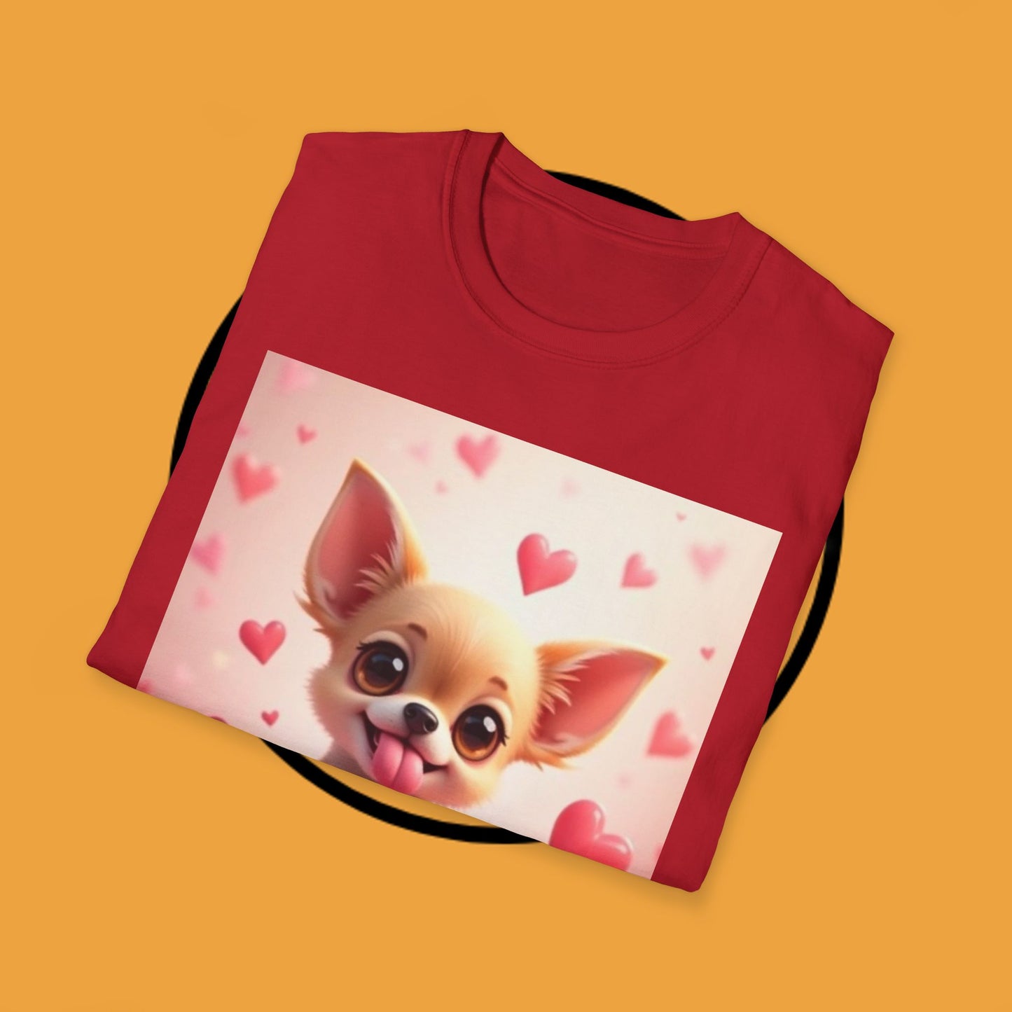 Cute Chihuahua Puppy Love Heart T-Shirt - Funny Dog Lover Gift Tee | Kawaii Pet Apparel