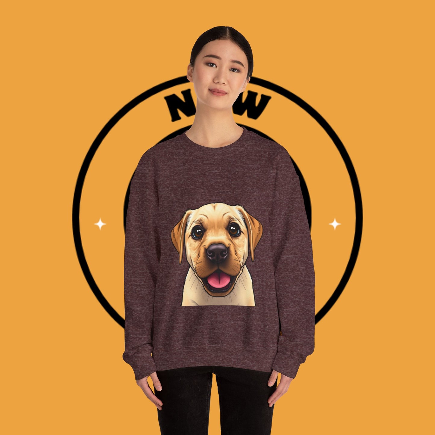 Labrador Puppy Crewneck Sweatshirt - Cartoon Dog Digital Art