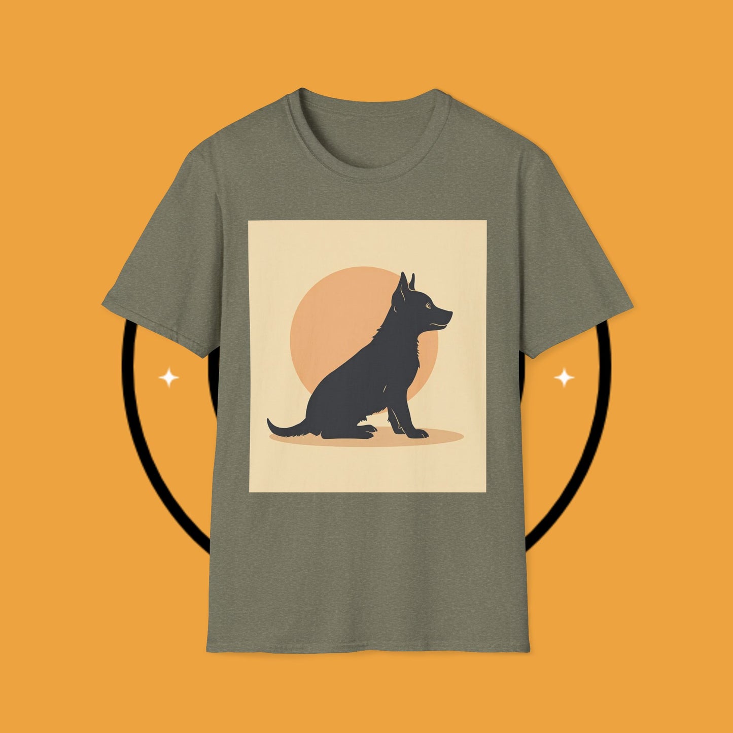 Border Collie Silhouette T-Shirt - Minimalist Sunset Design | Dog Lover Graphic Tee